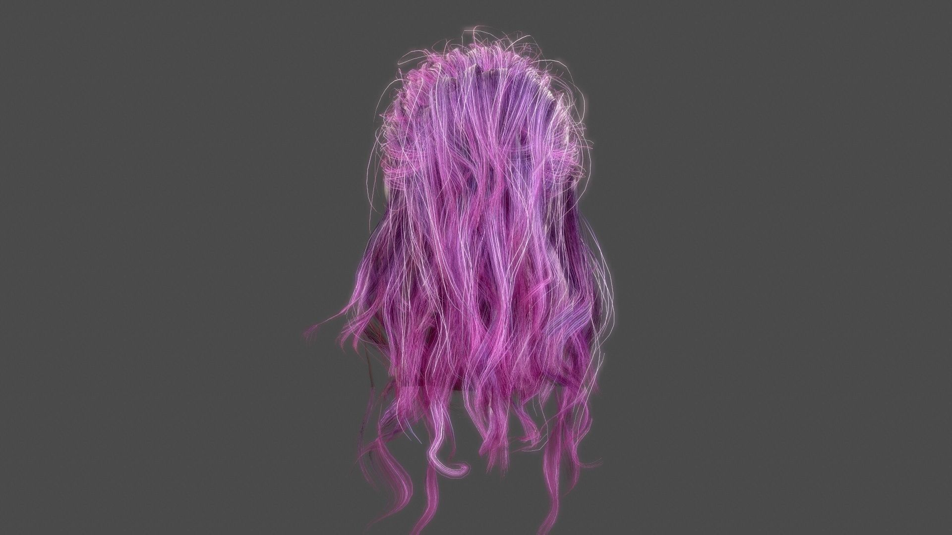 Character - Real Time Female Pony Tails Hair 01 Low-poly 3D model_9