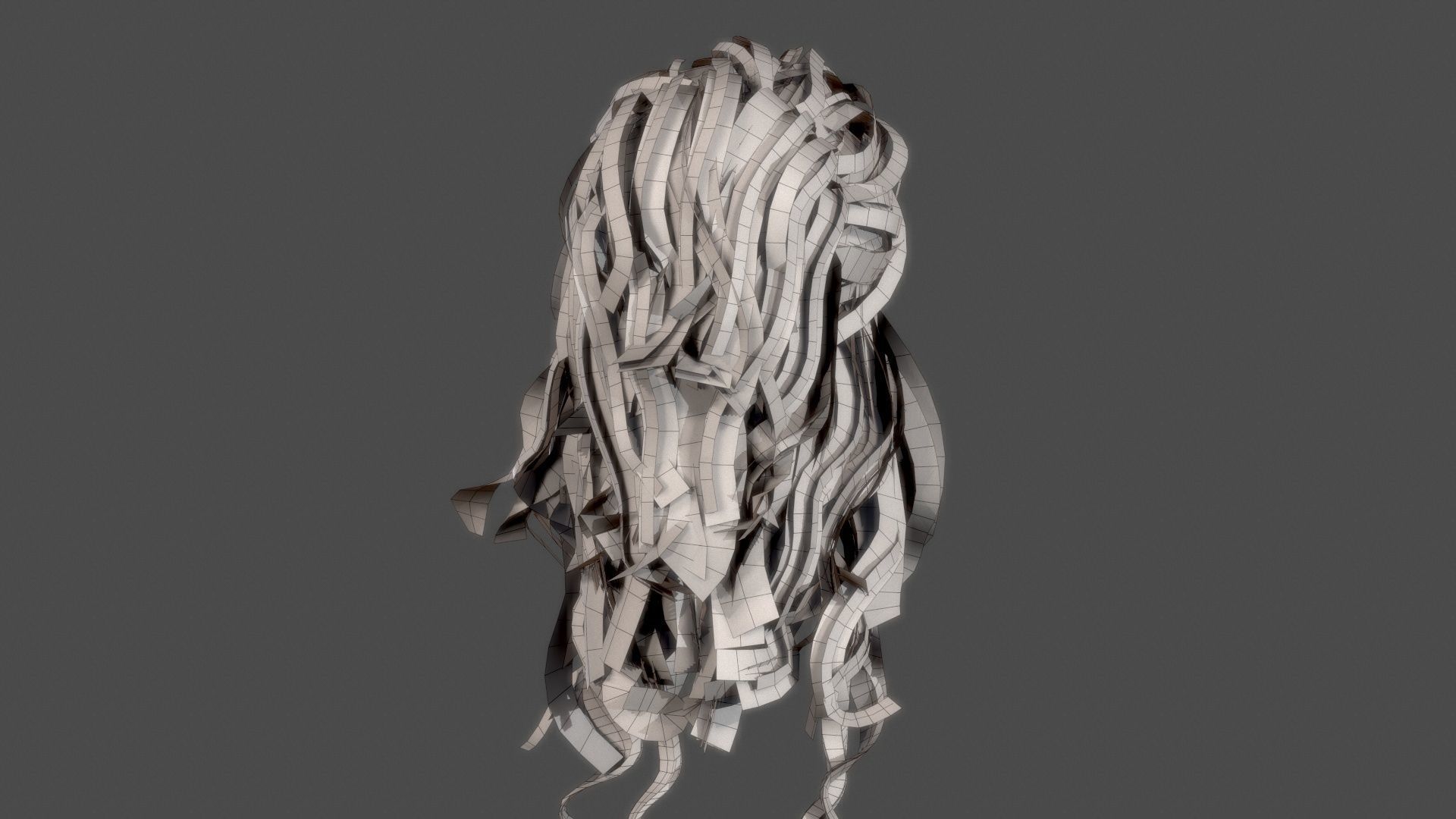 Character - Real Time Female Pony Tails Hair 01 Low-poly 3D model_33