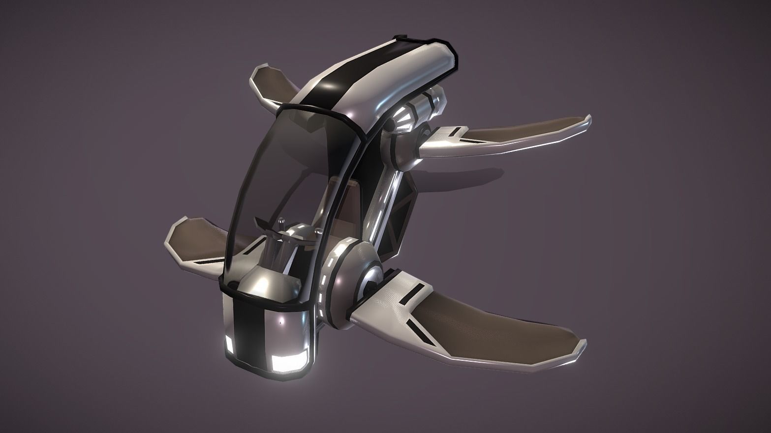 G-360 - Glider Low-poly 3D model_0