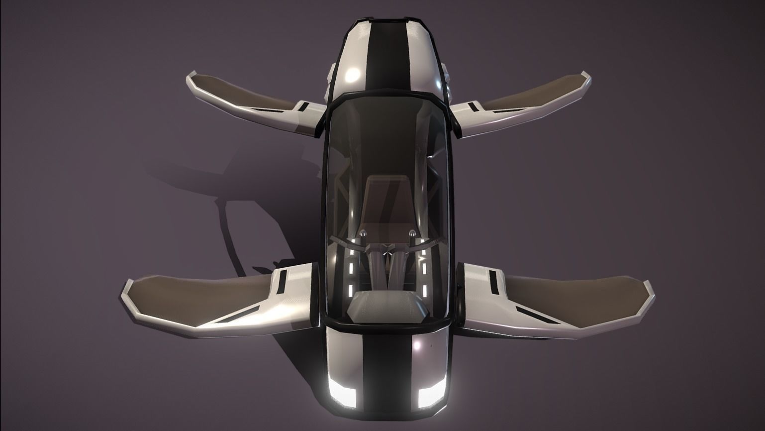 G-360 - Glider Low-poly 3D model_11