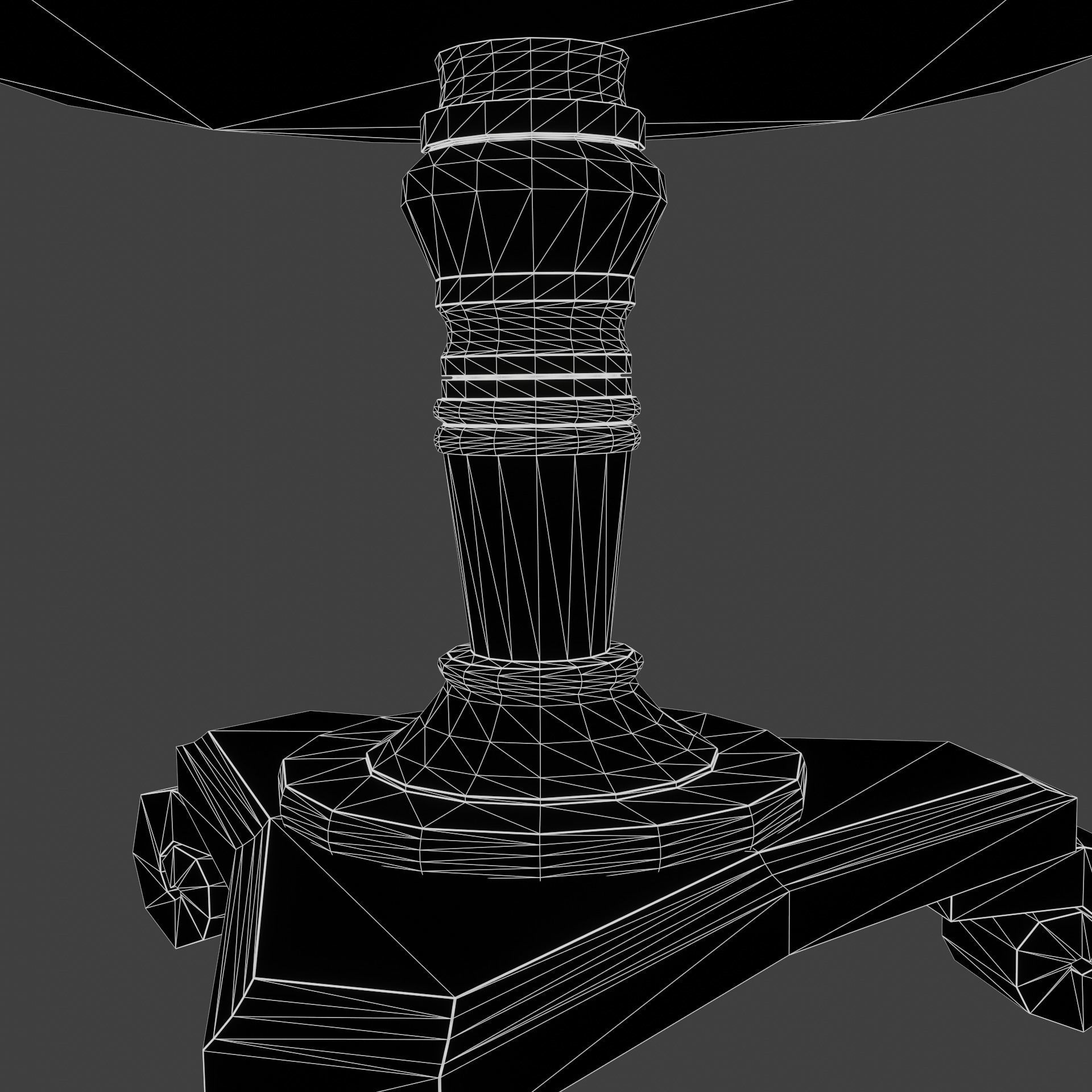 Old Rustic Round Table Free 3D model_7