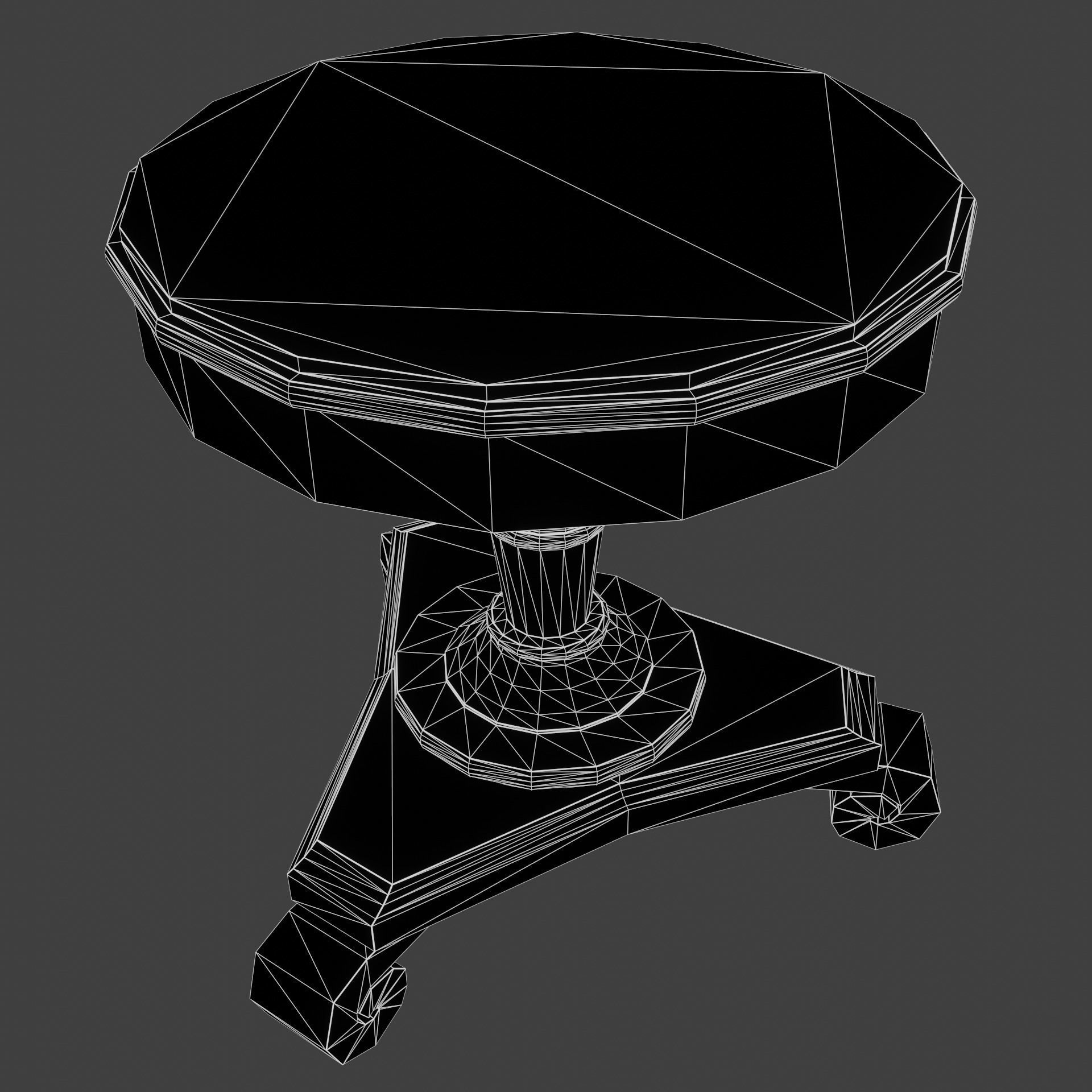 Old Rustic Round Table Free 3D model_6