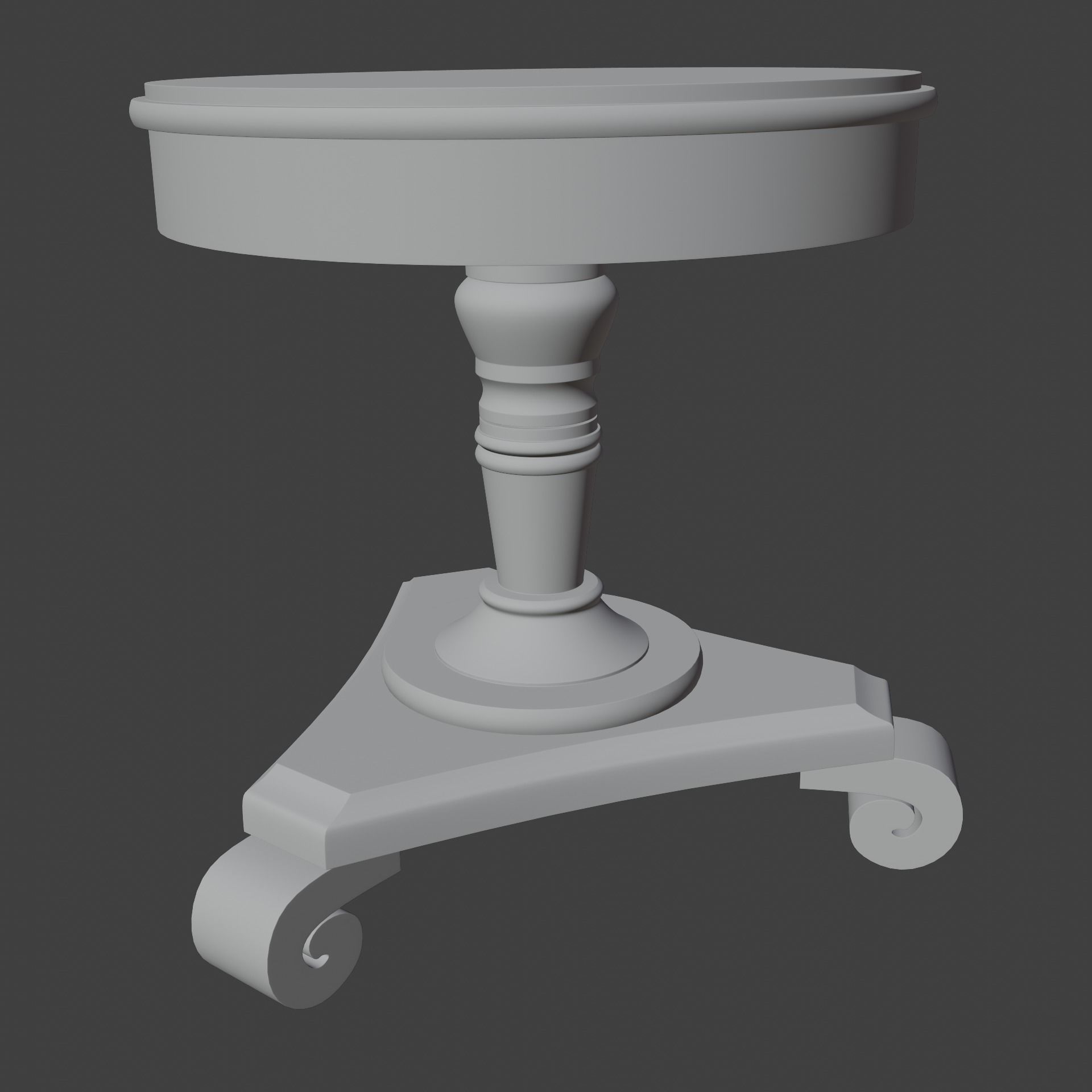 Old Rustic Round Table Free 3D model_5