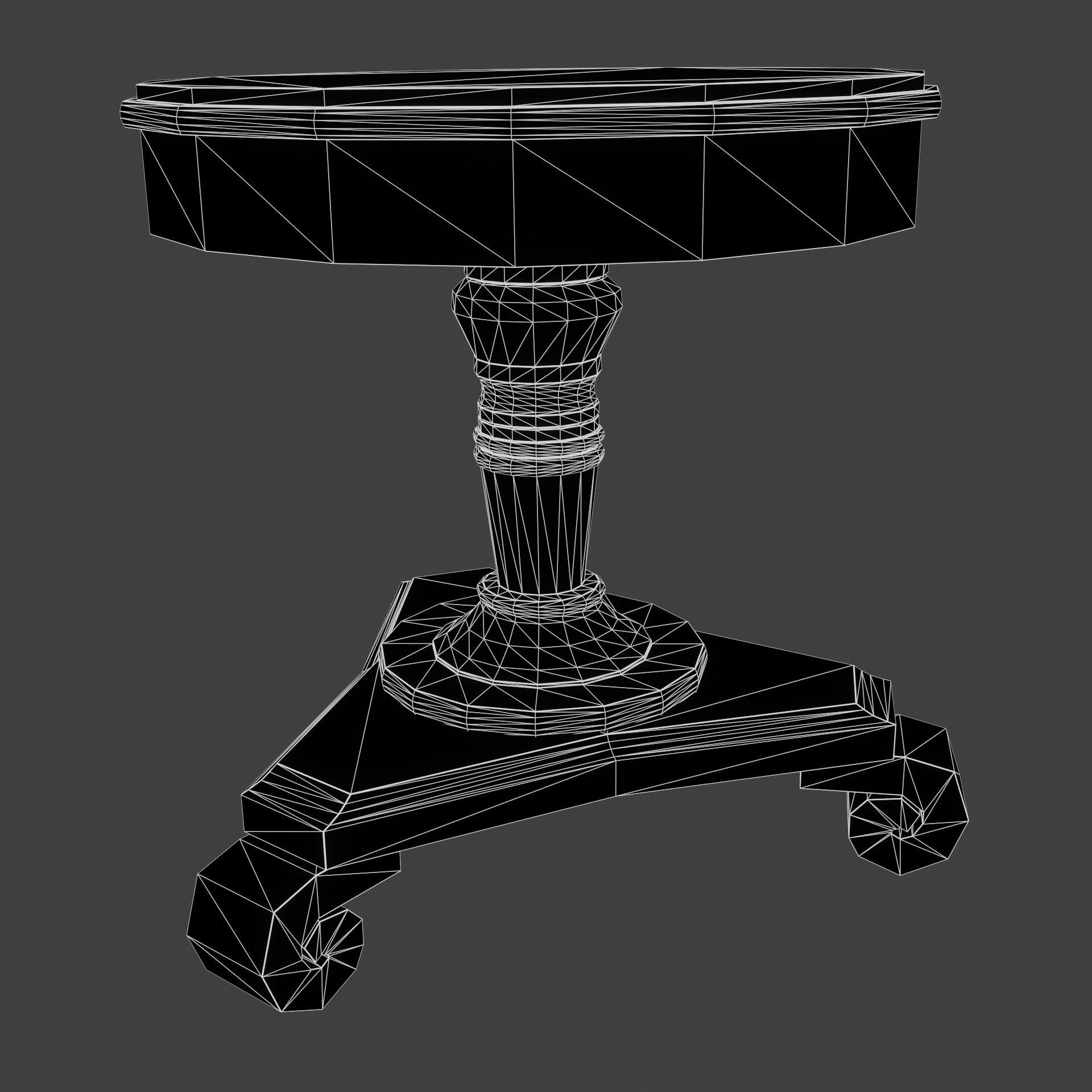 Old Rustic Round Table Free 3D model_8