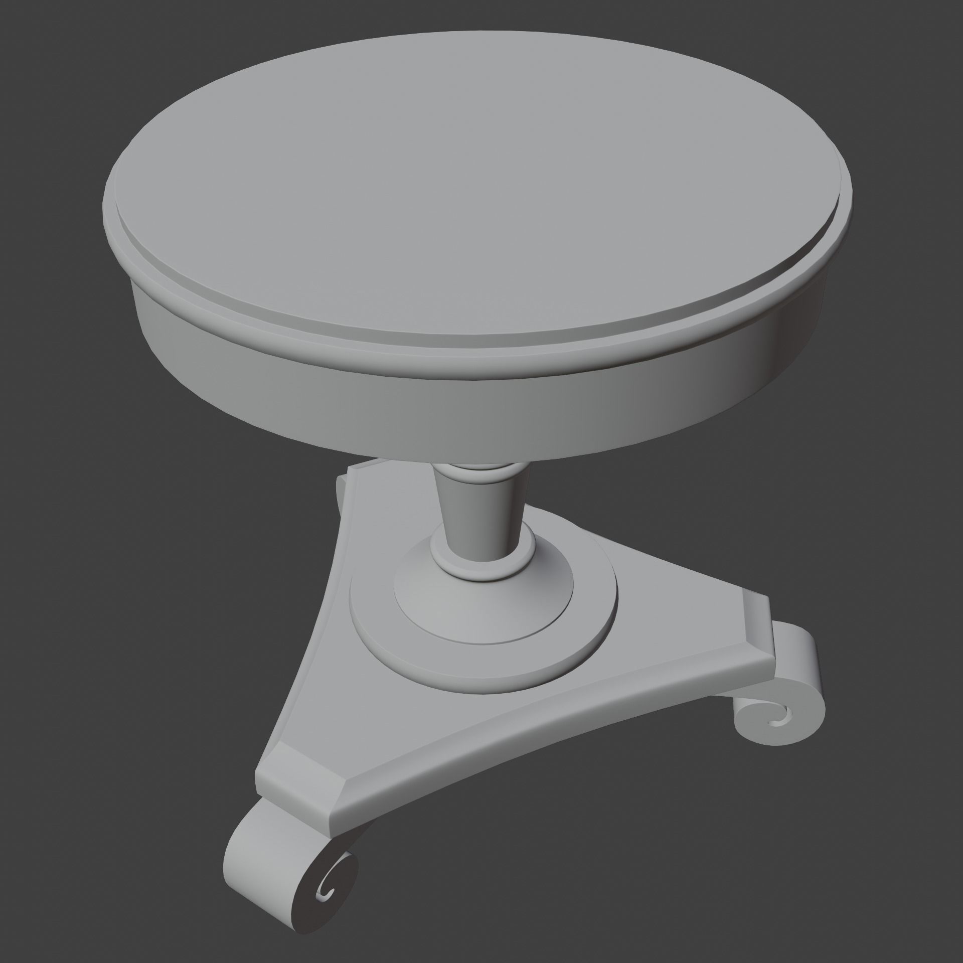 Old Rustic Round Table Free 3D model_3