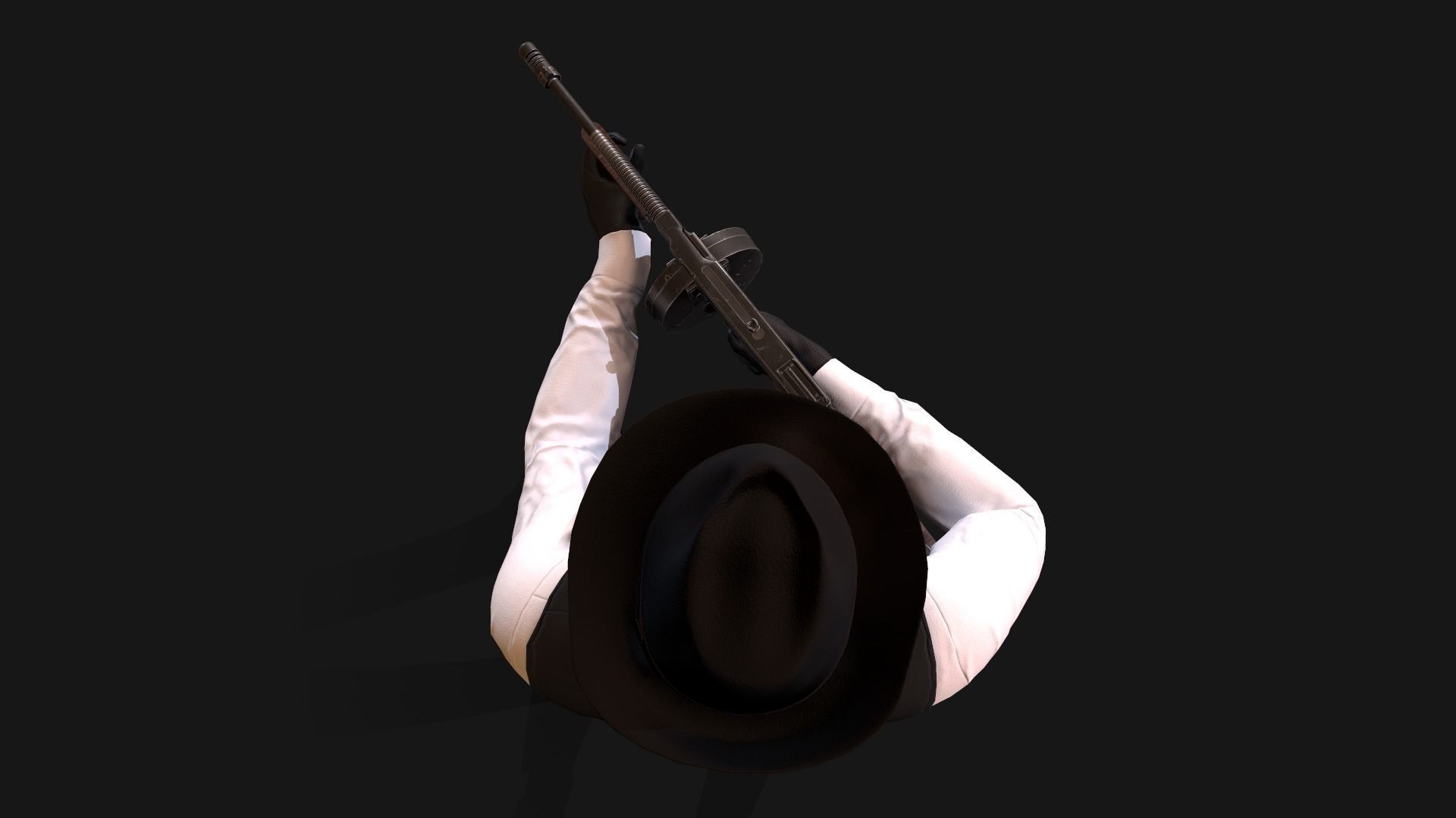 Mafia Man Low-poly 3D model_7