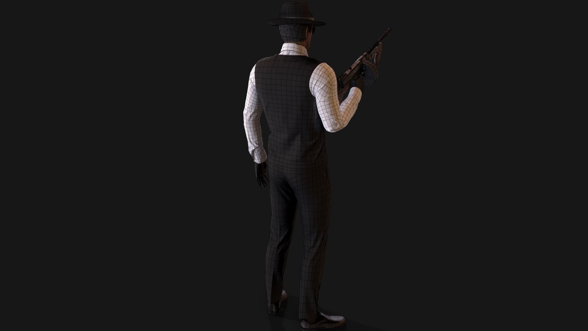 Mafia Man Low-poly 3D model_11
