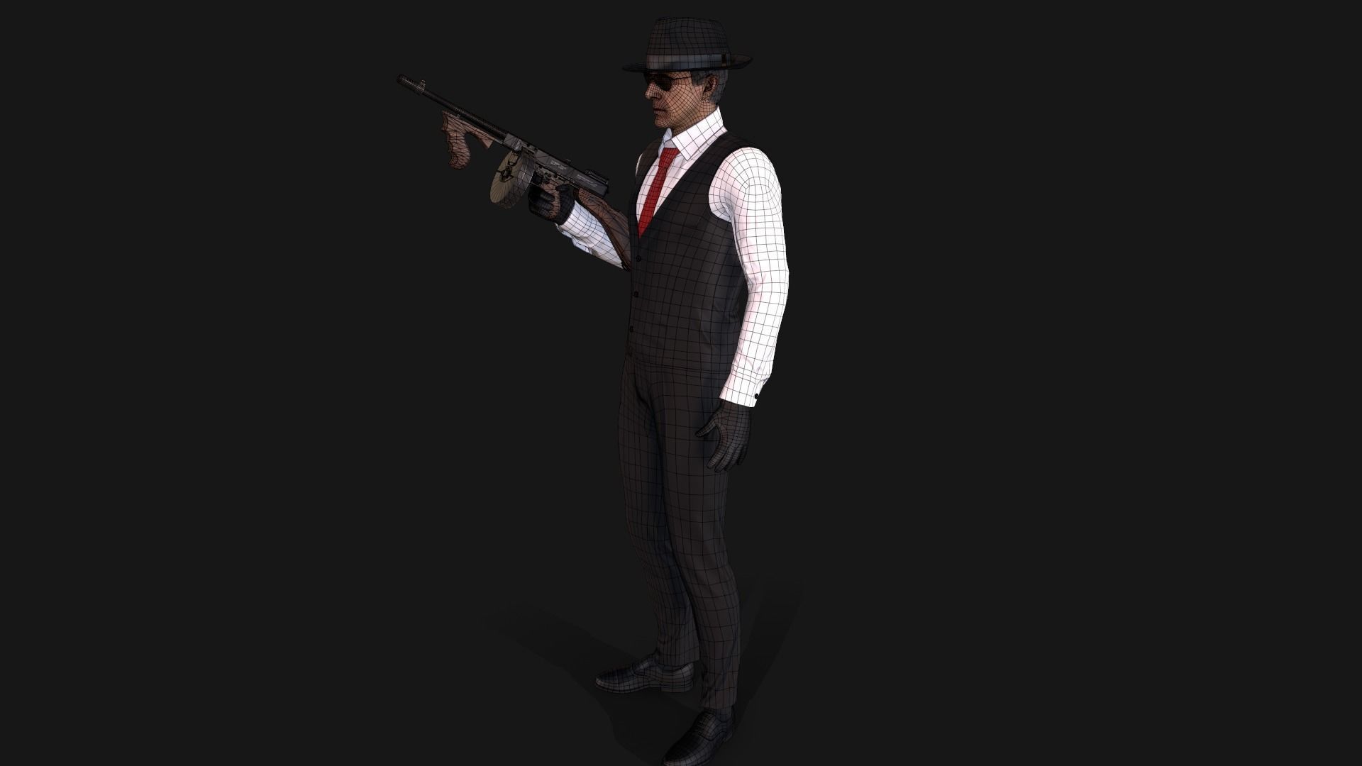 Mafia Man Low-poly 3D model_12