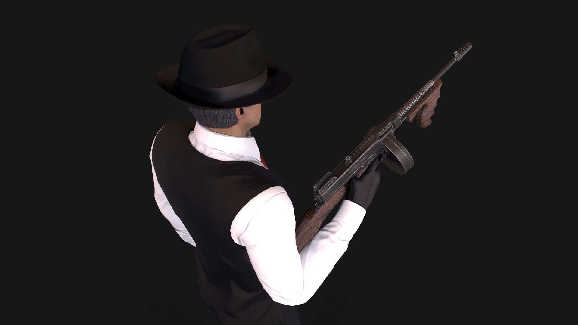 Mafia Man Low-poly 3D model_4