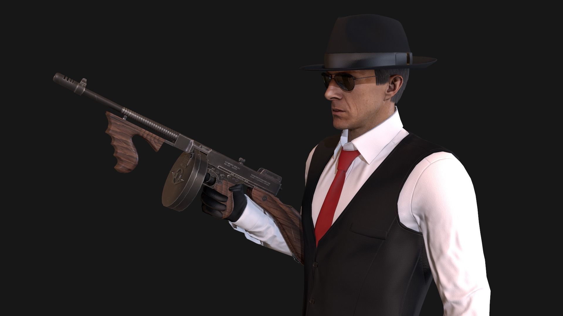 Mafia Man Low-poly 3D model_3