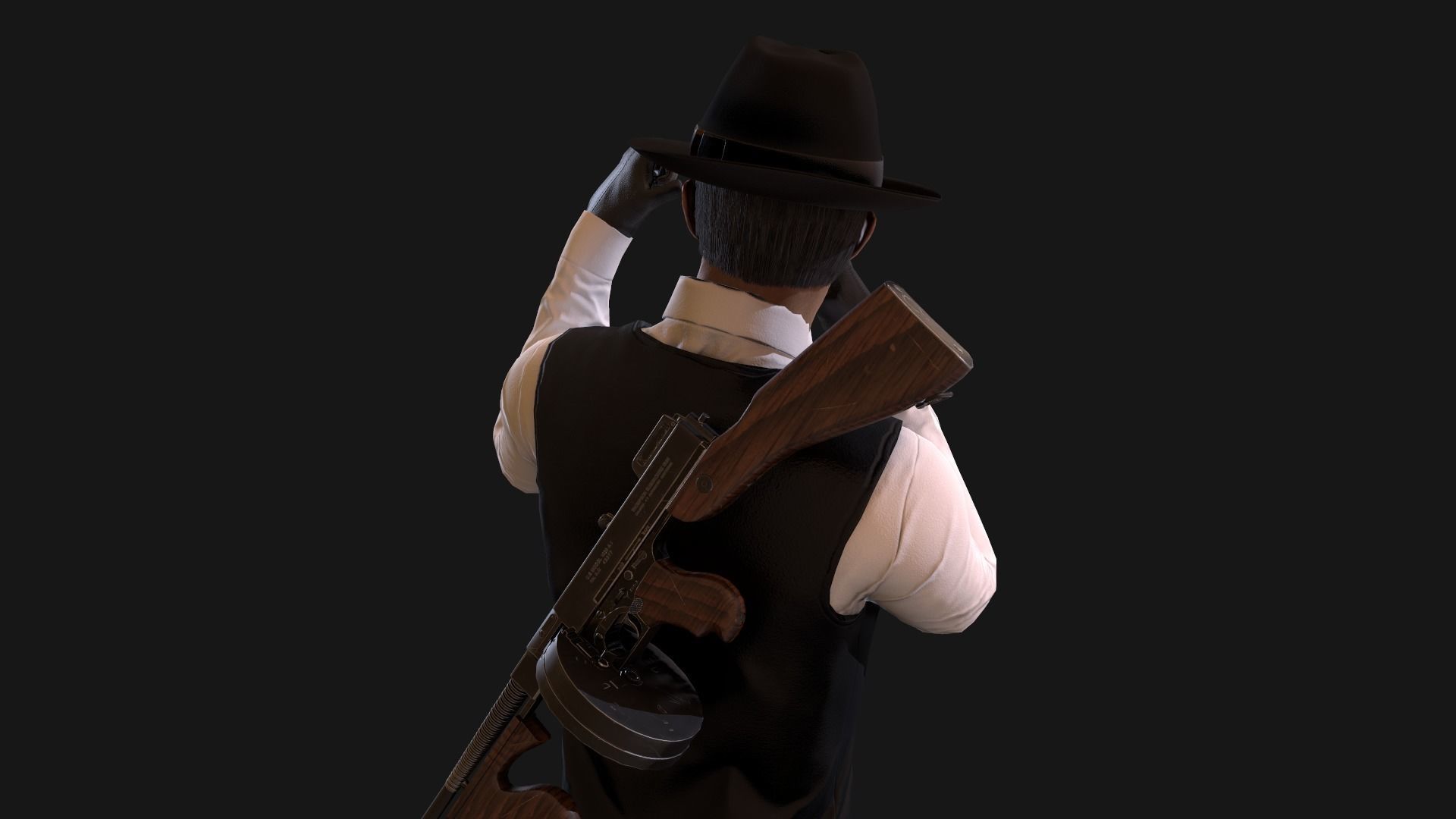 Mafia Man Low-poly 3D model_10