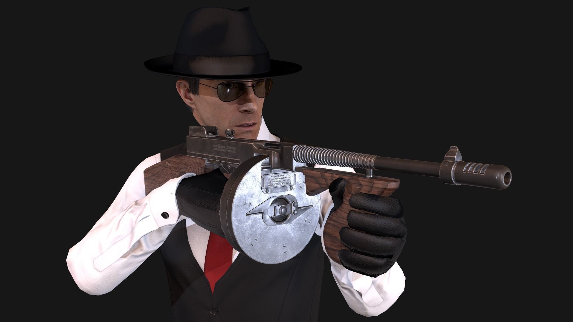 Mafia Man Low-poly 3D model_8