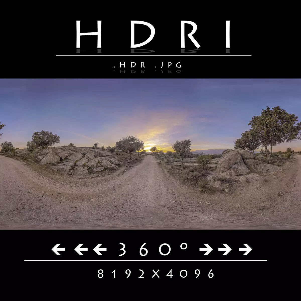 HDR BEAUTIFUL SUNSET ON DIRT ROAD 3D model