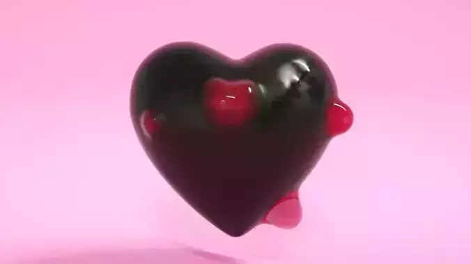black heart with red bumps 3D model