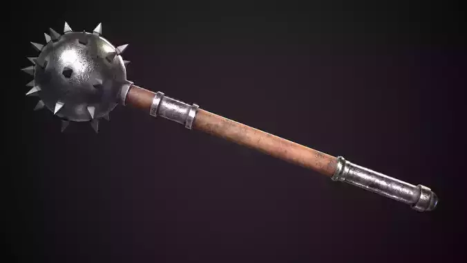 Game Ready Morning Star Mace Low Poly PBR