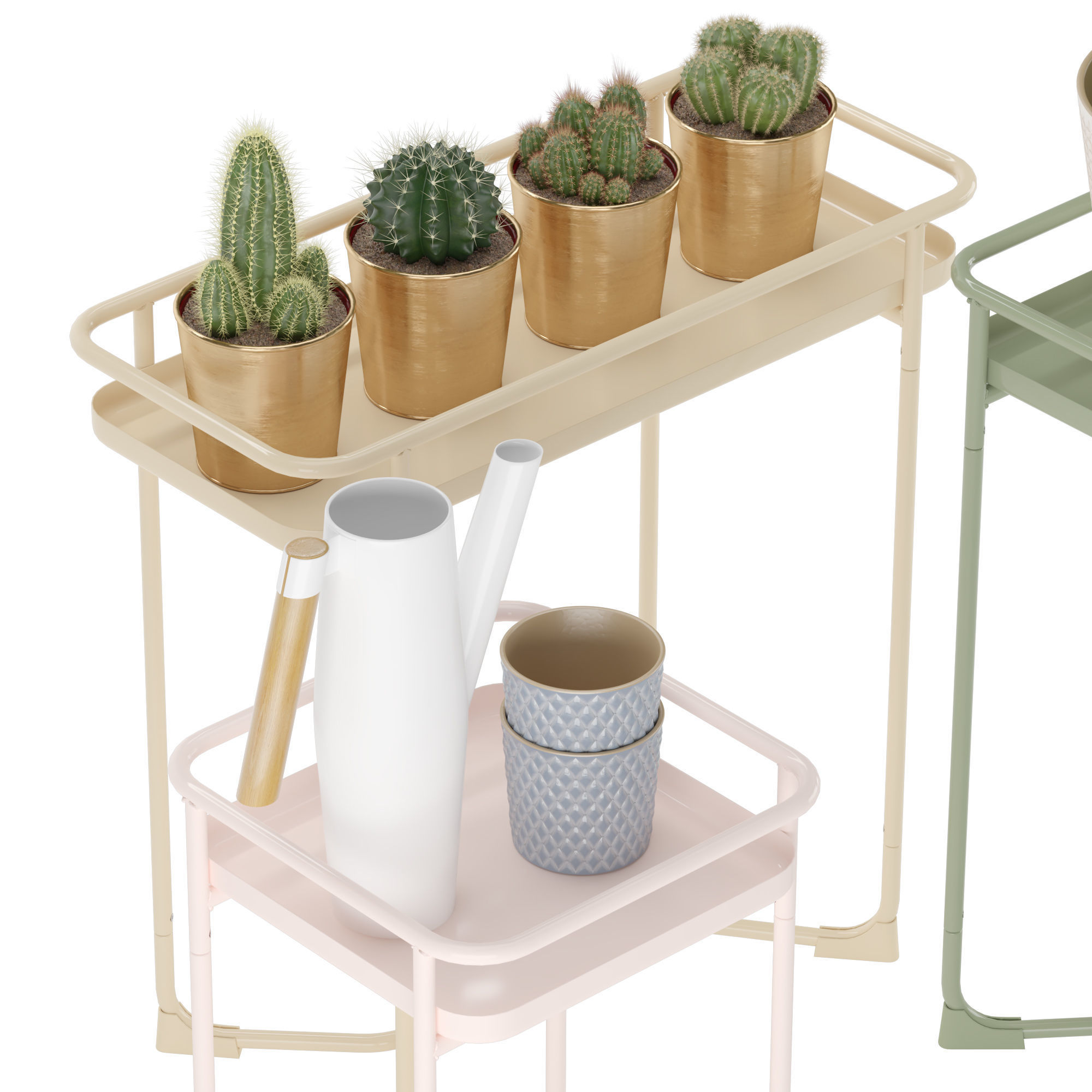 IKEA KRYDDPEPPAR with cactus and BITTERGURKA Watering can 3D model_13