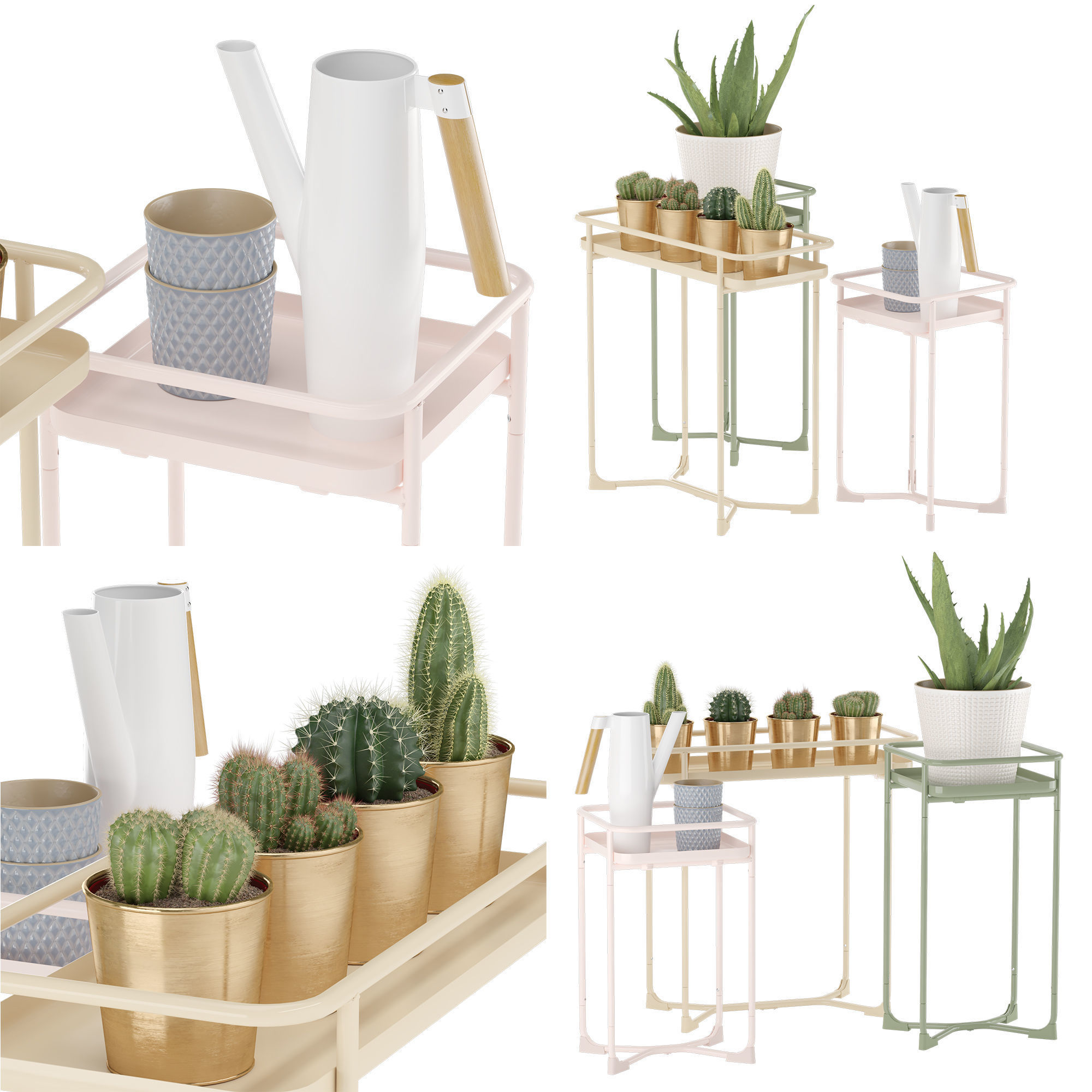 IKEA KRYDDPEPPAR with cactus and BITTERGURKA Watering can 3D model_14