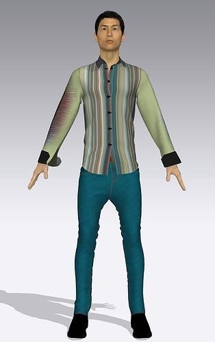Man Shirt  with Jeans Pant 3D print model