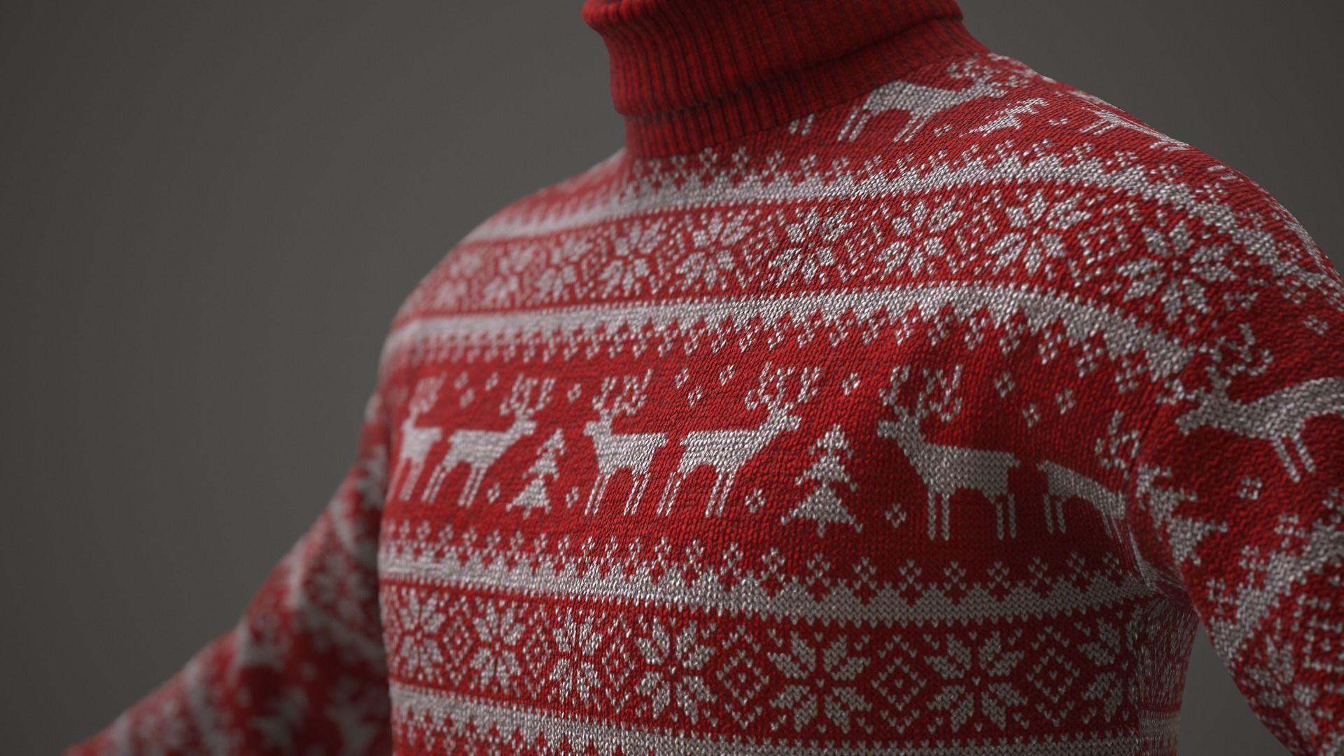 Christmas sweater Low-poly 3D model_1