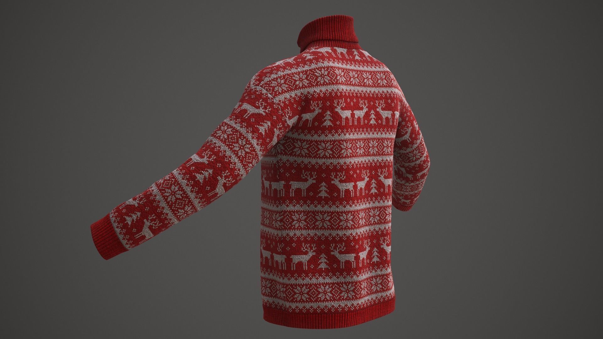 Christmas sweater Low-poly 3D model_6