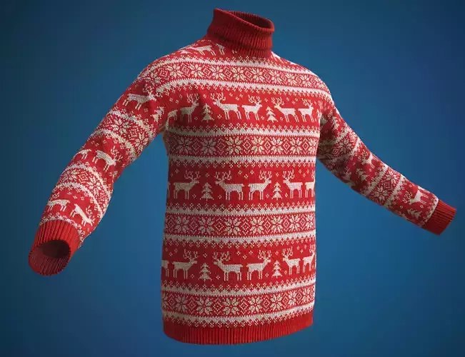 Christmas sweater Low-poly 3D model