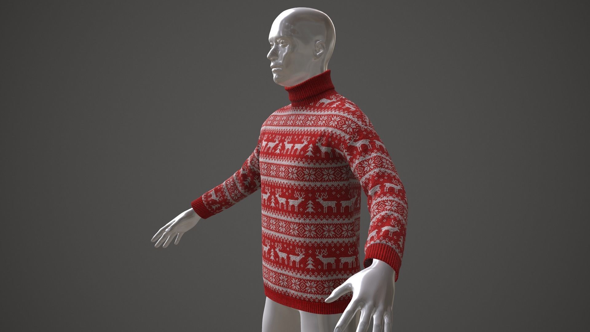 Christmas sweater Low-poly 3D model_13
