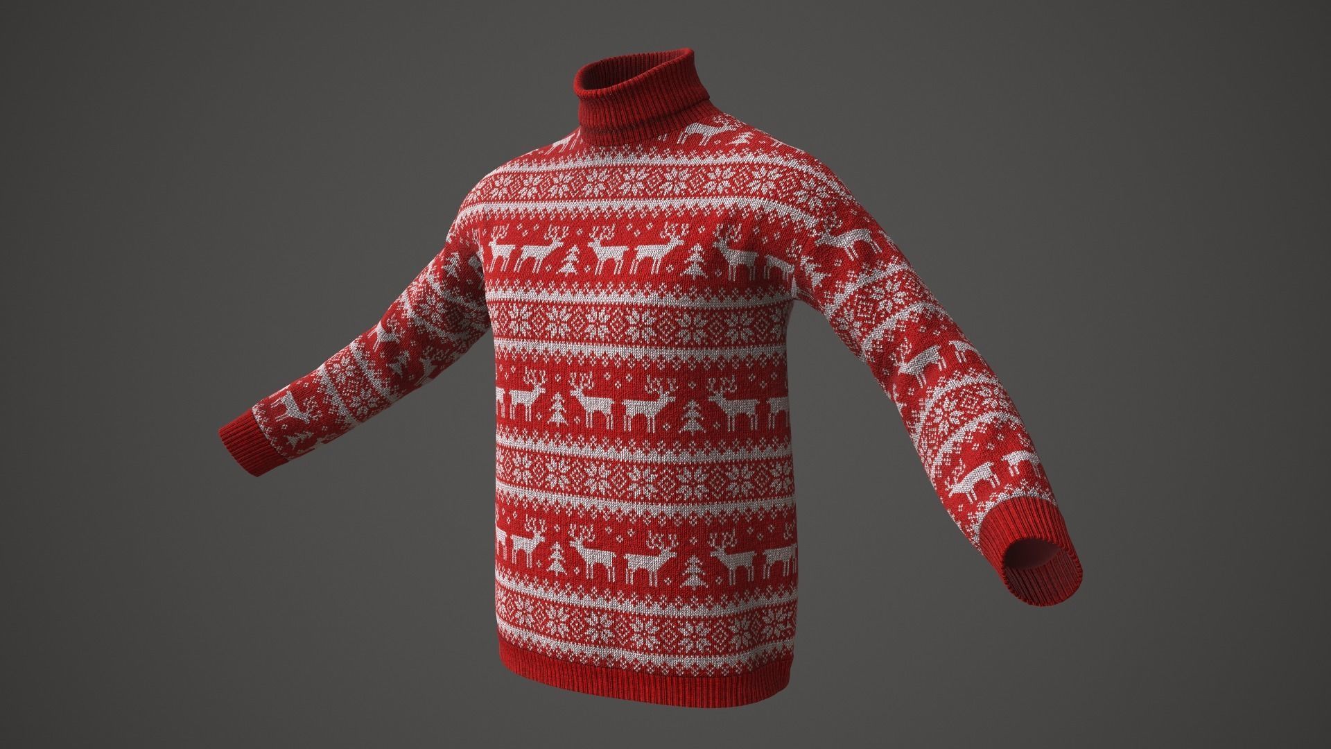 Christmas sweater Low-poly 3D model_5