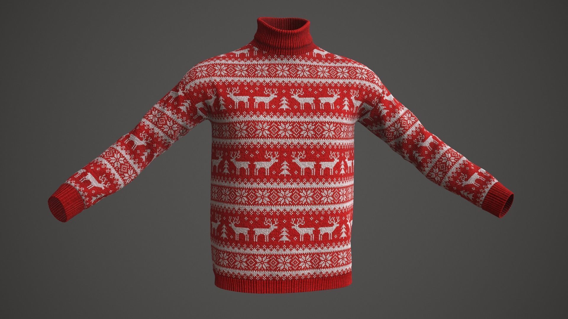 Christmas sweater Low-poly 3D model_4
