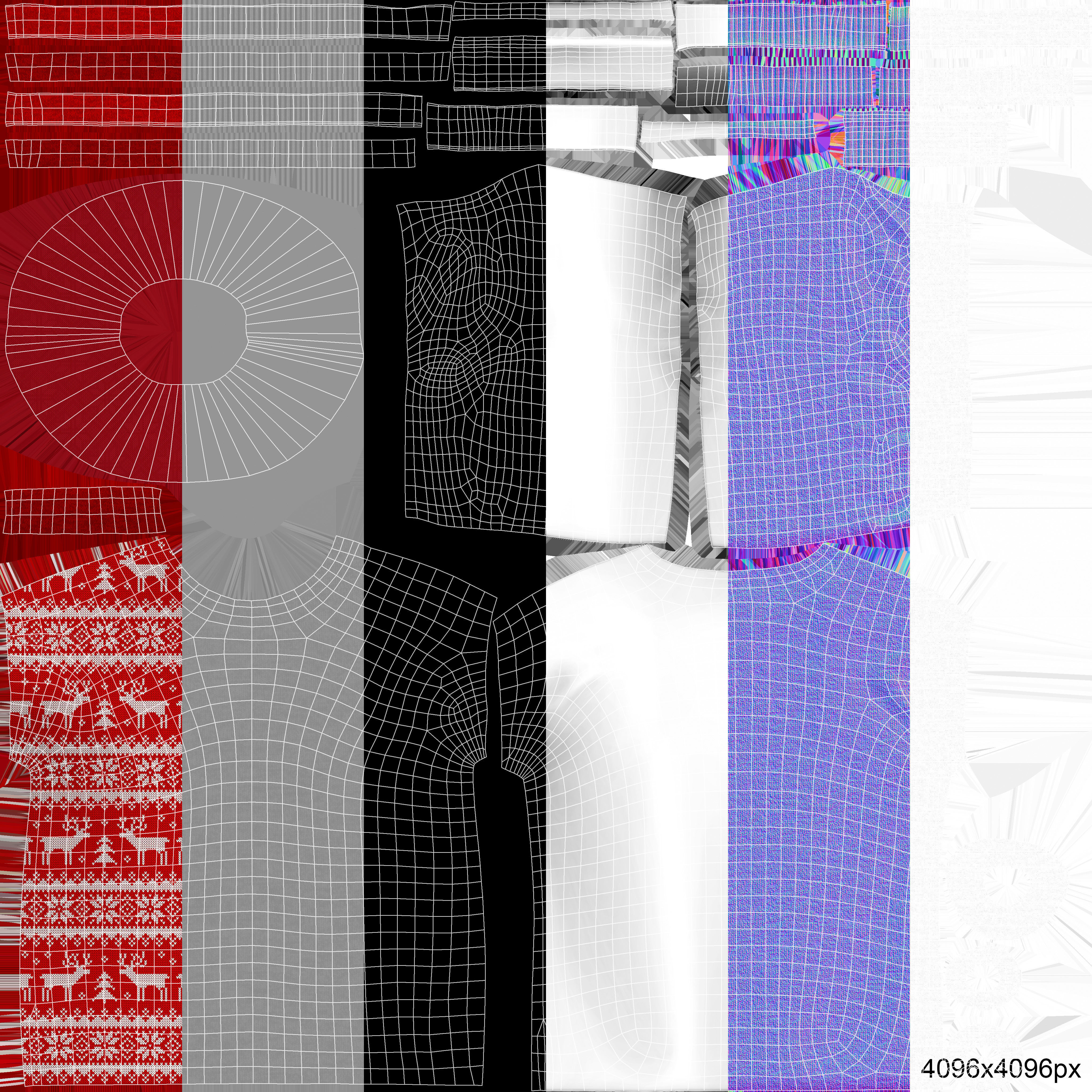 Christmas sweater Low-poly 3D model_24