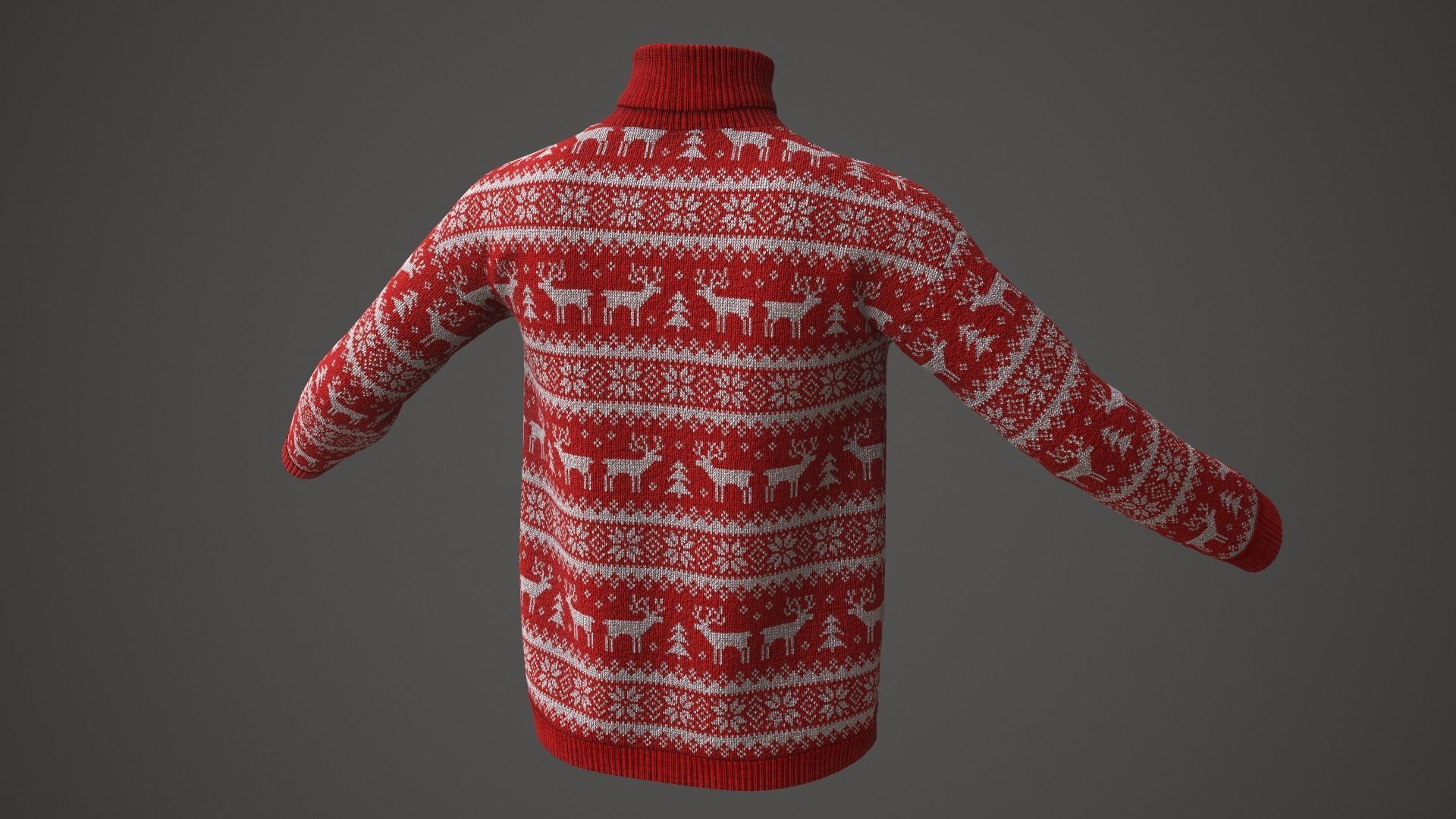 Christmas sweater Low-poly 3D model_7