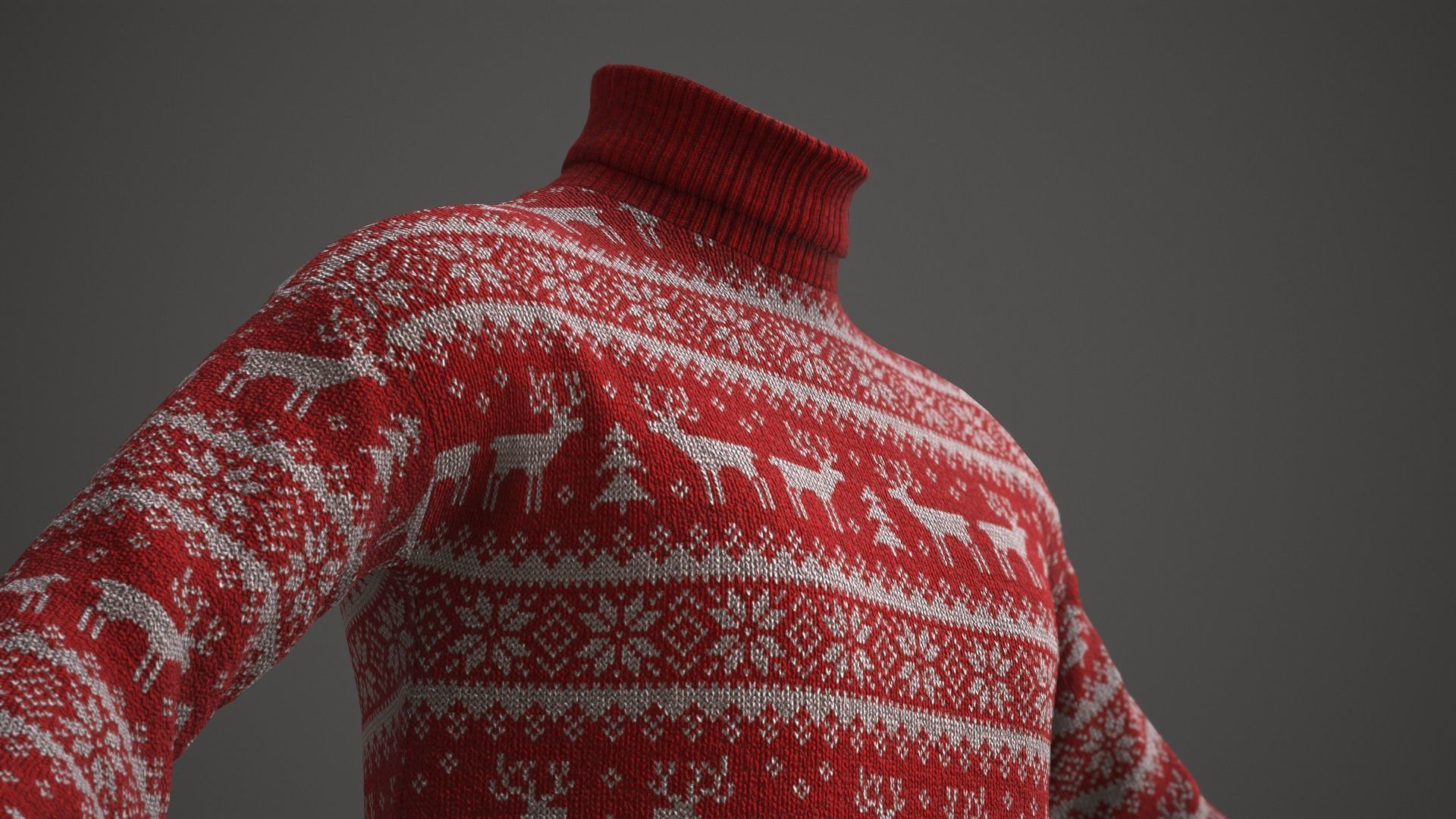 Christmas sweater Low-poly 3D model_9