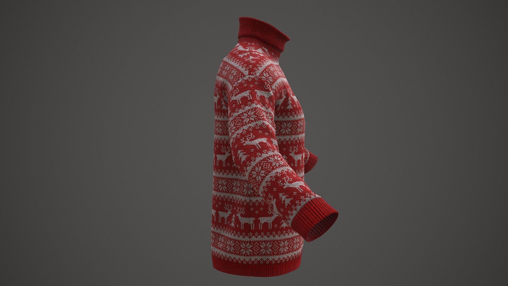 Christmas sweater Low-poly 3D model_8