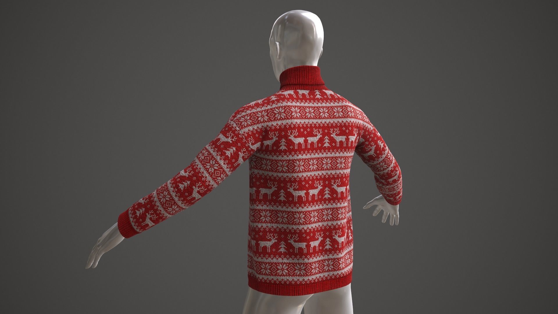 Christmas sweater Low-poly 3D model_14