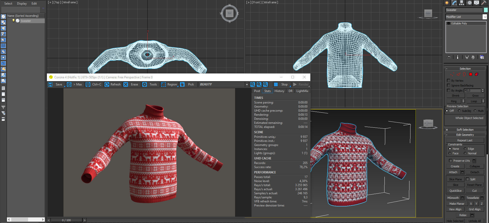 Christmas sweater Low-poly 3D model_23