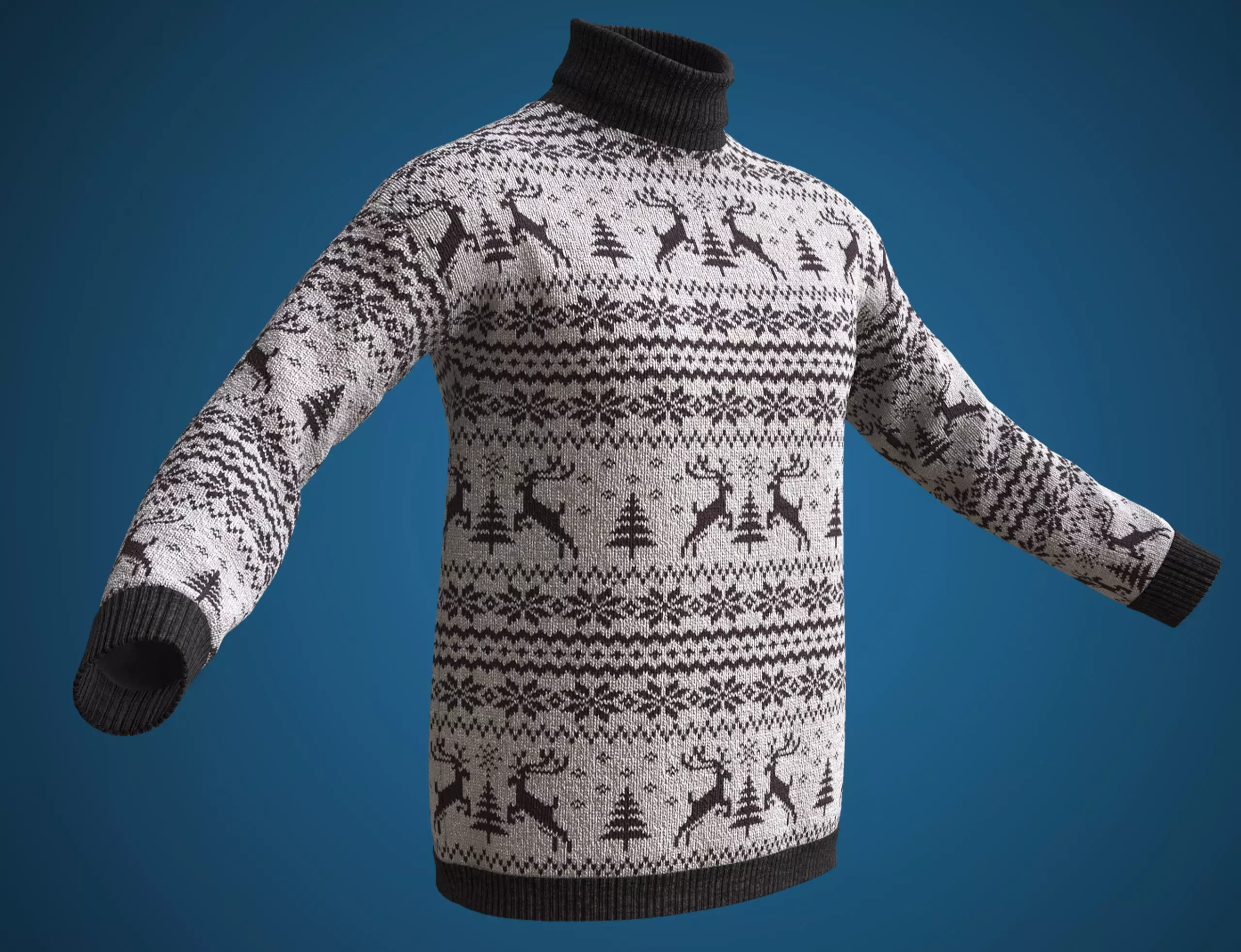 Christmas sweater white Low-poly 3D model