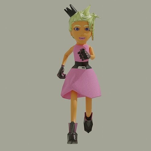 Princess Player Low-poly 3D model