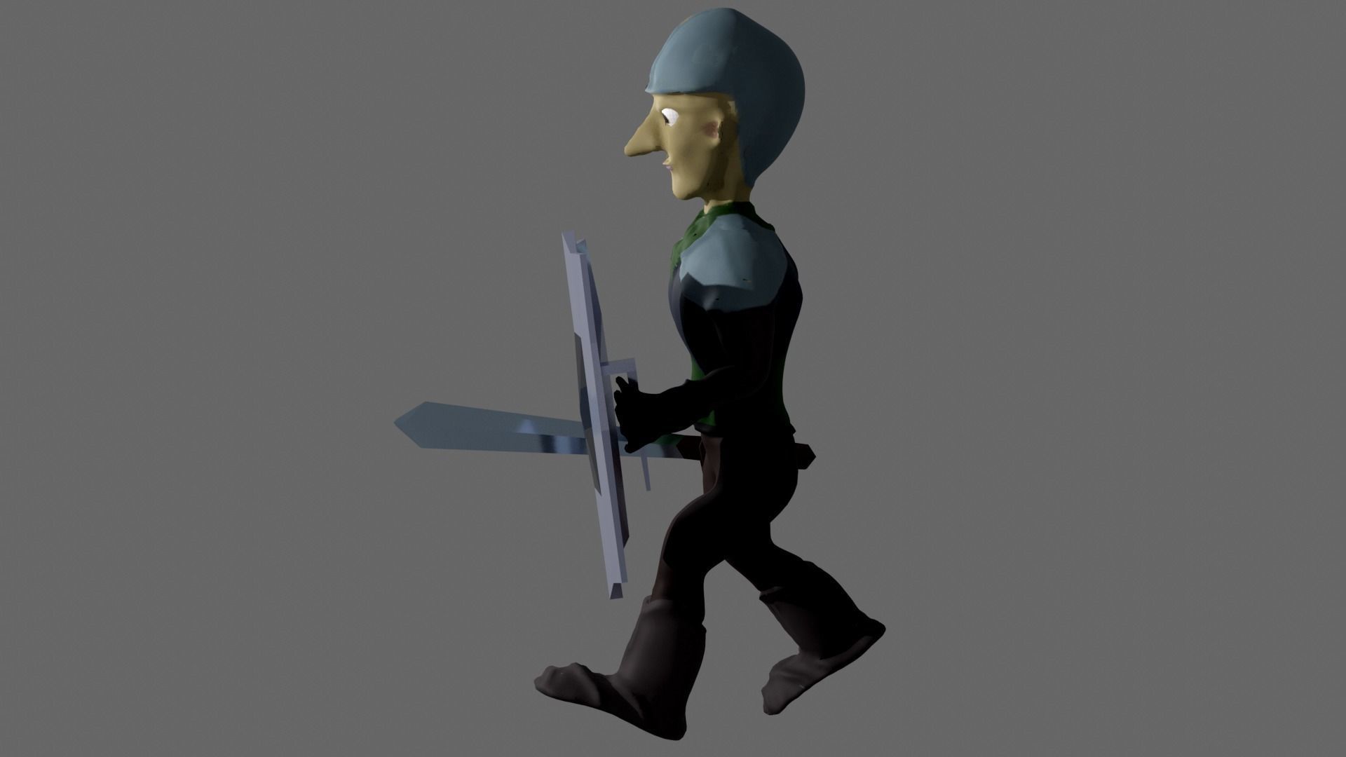 Swordsman Character Lowpoly Low-poly 3D model_3