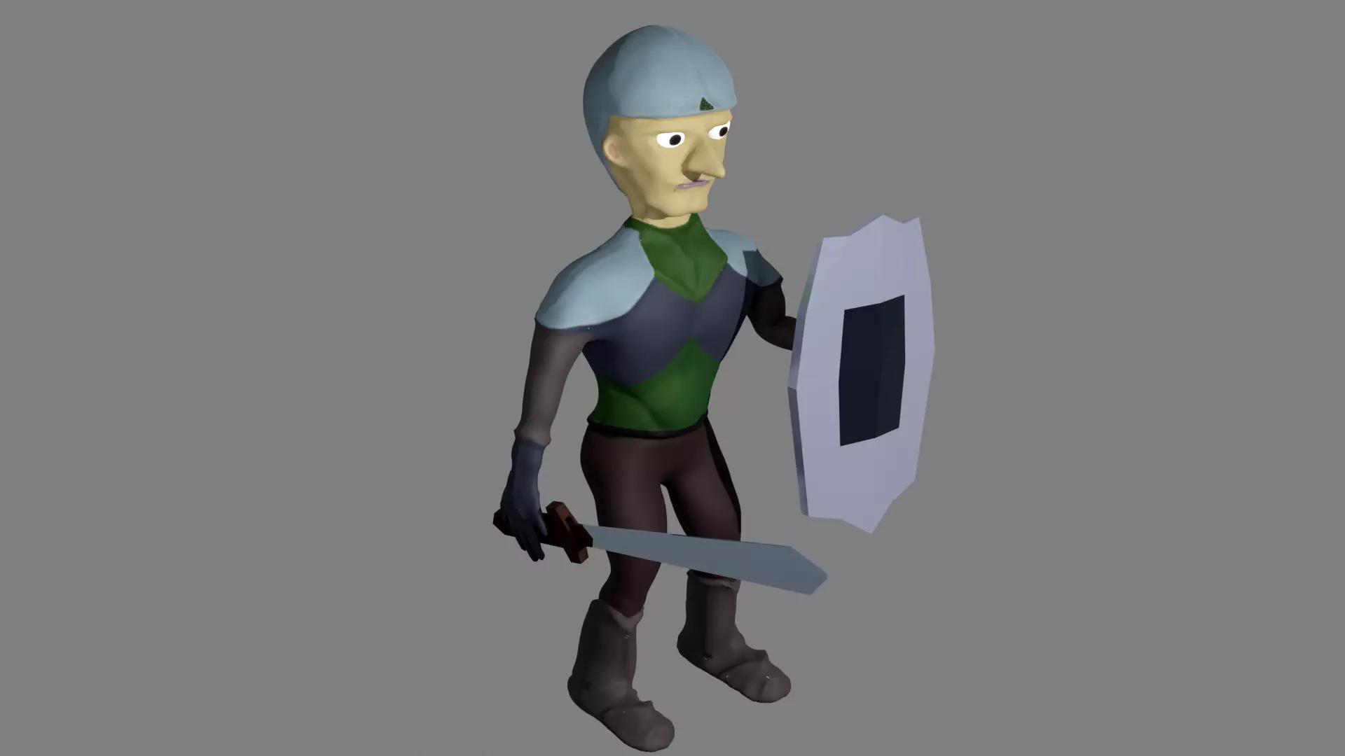 Swordsman Character Lowpoly Low-poly 3D model_0