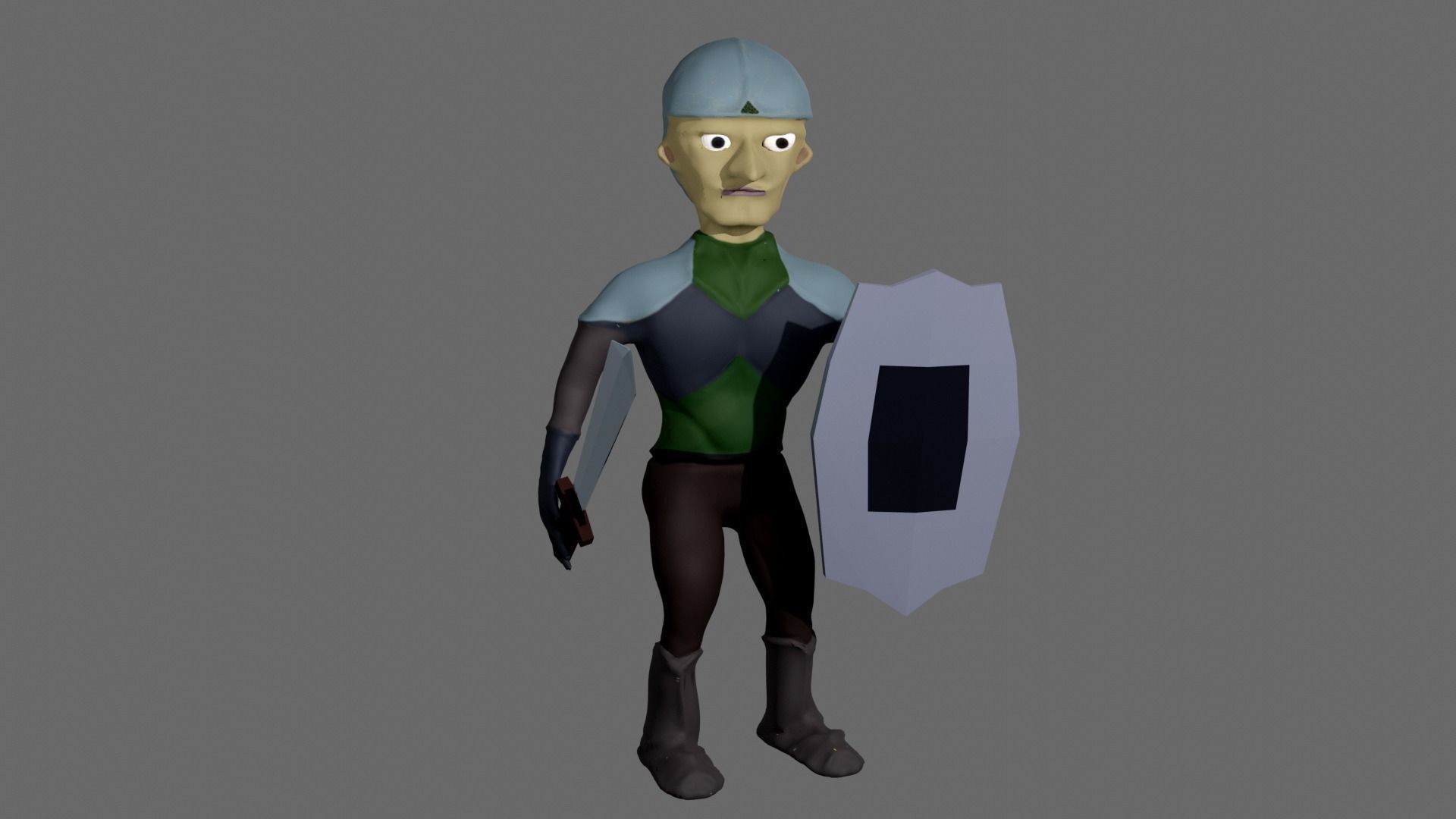 Swordsman Character Lowpoly Low-poly 3D model_2