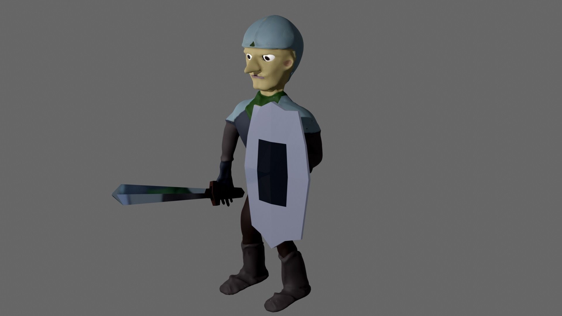 Swordsman Character Lowpoly Low-poly 3D model_1