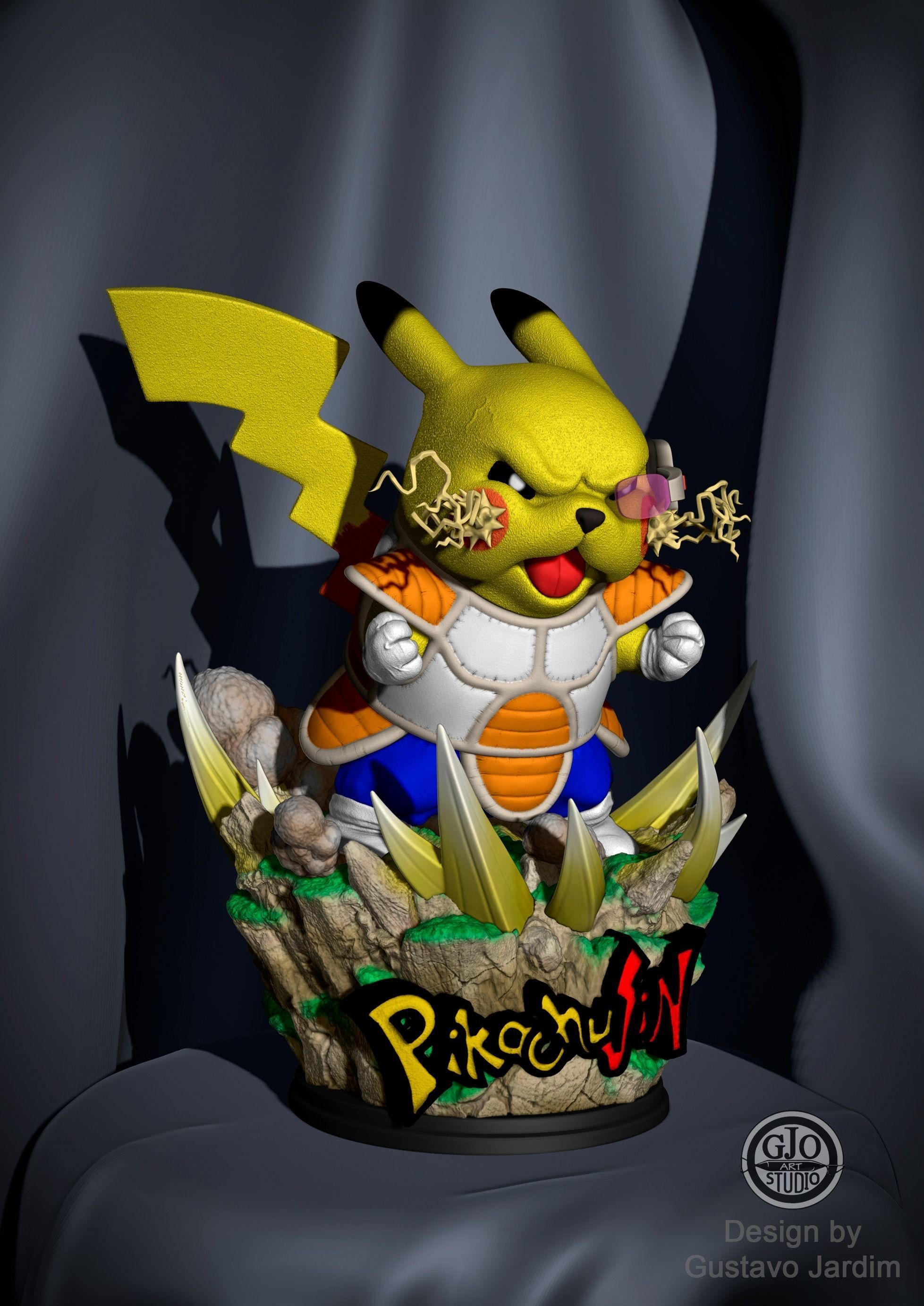 Pikachu sayajin dragonball 3D print model_12