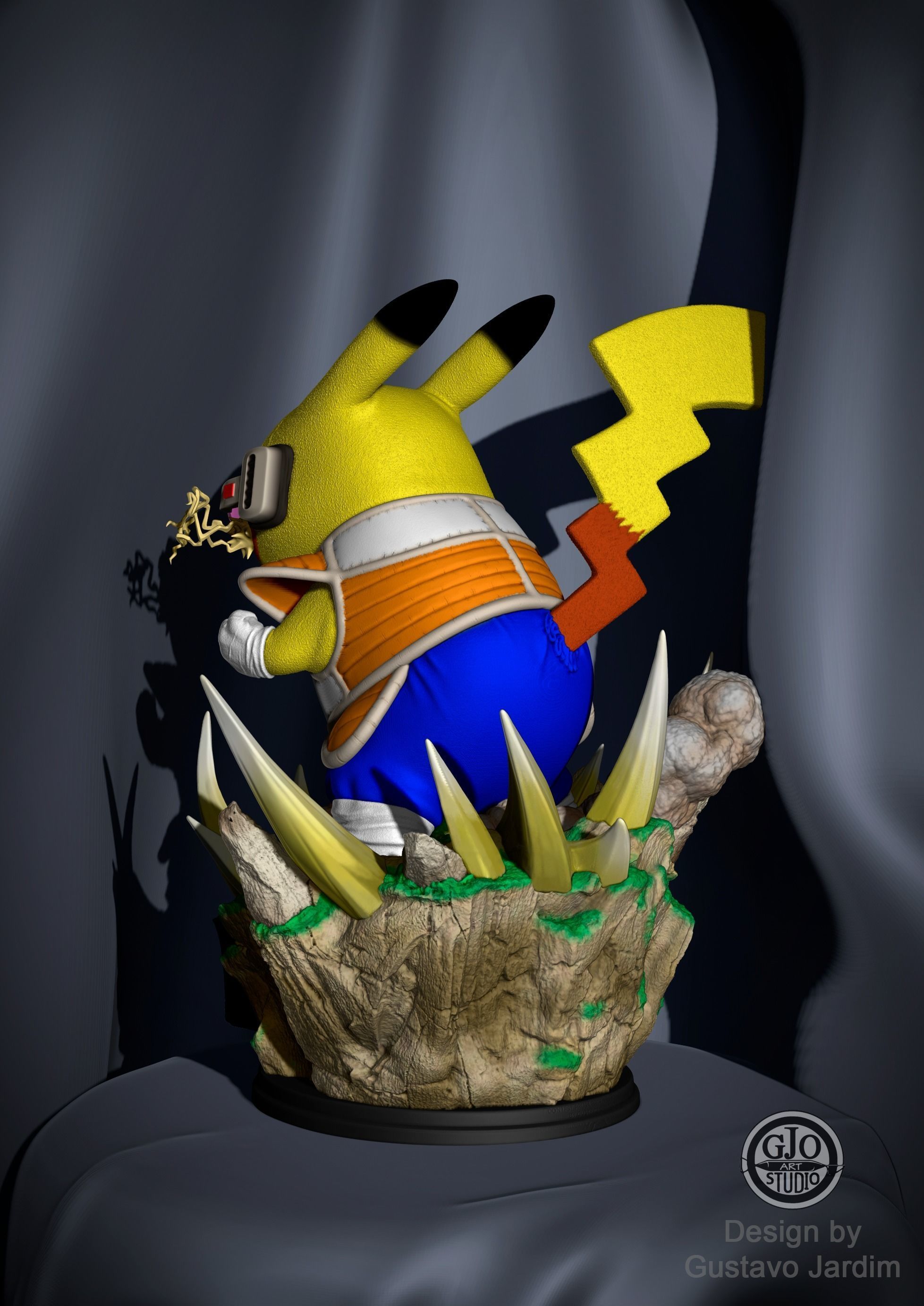 Pikachu sayajin dragonball 3D print model_10