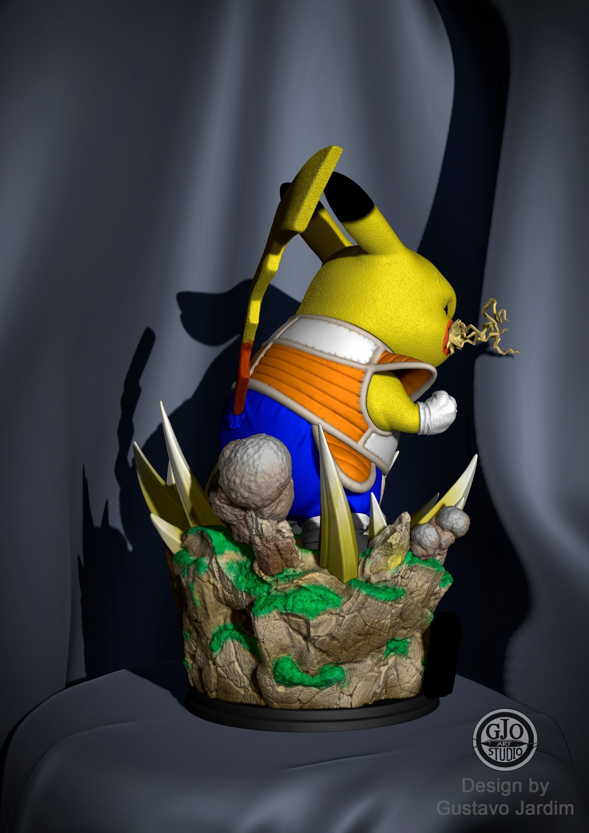 Pikachu sayajin dragonball 3D print model_11