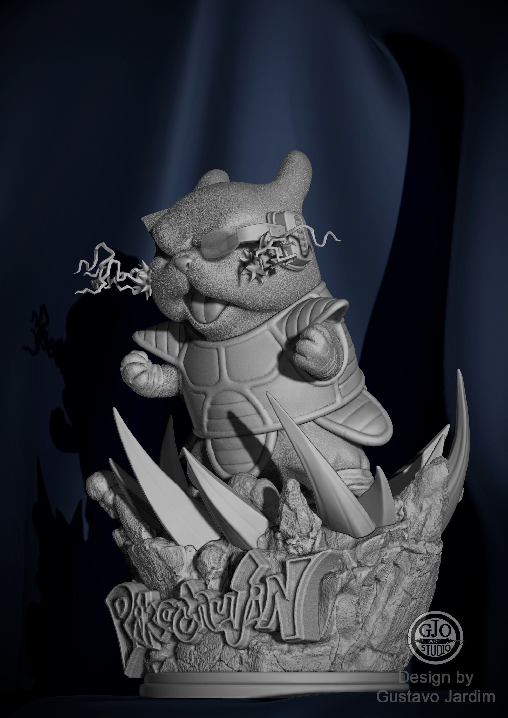 Pikachu sayajin dragonball 3D print model_4