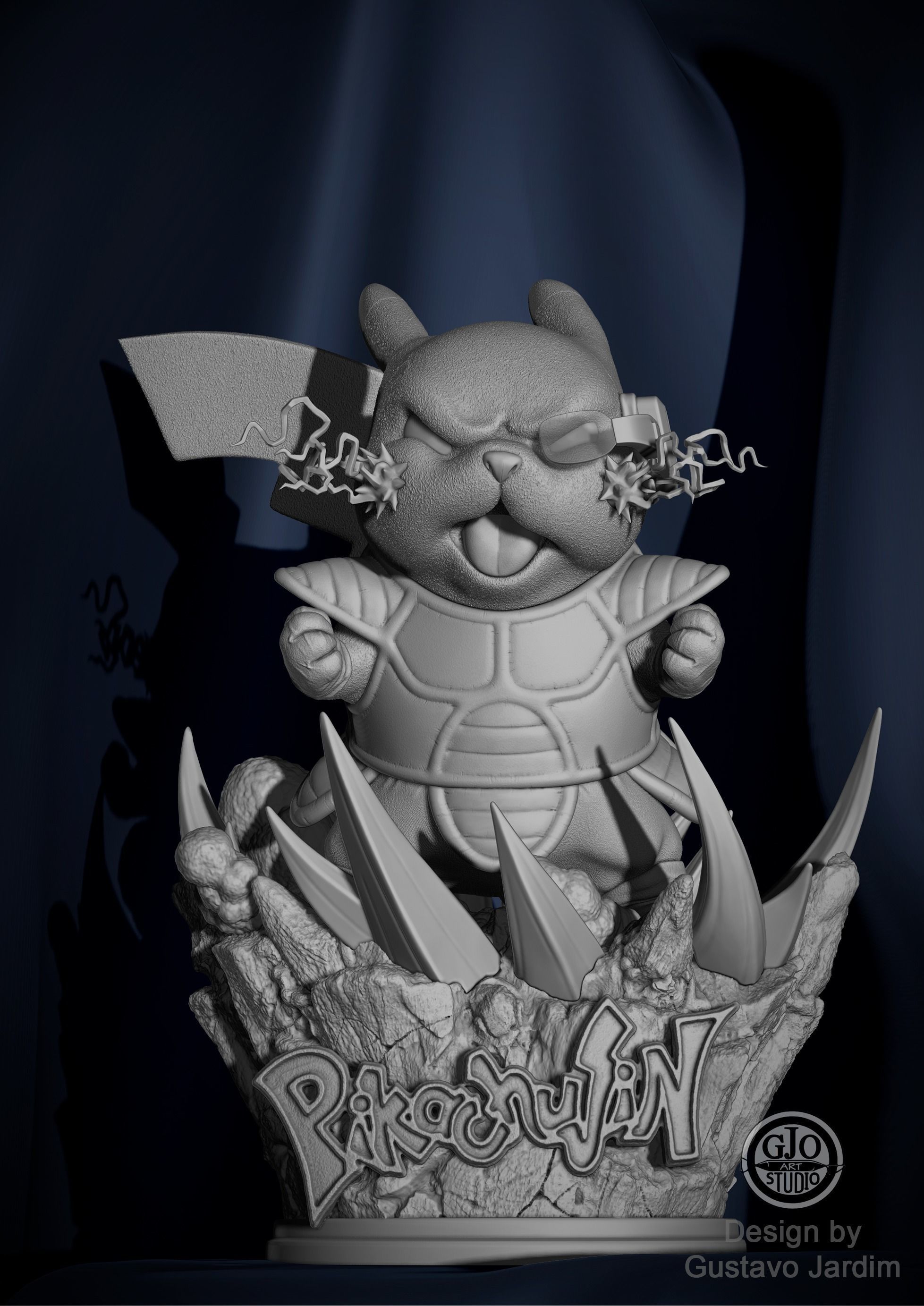 Pikachu sayajin dragonball 3D print model_3