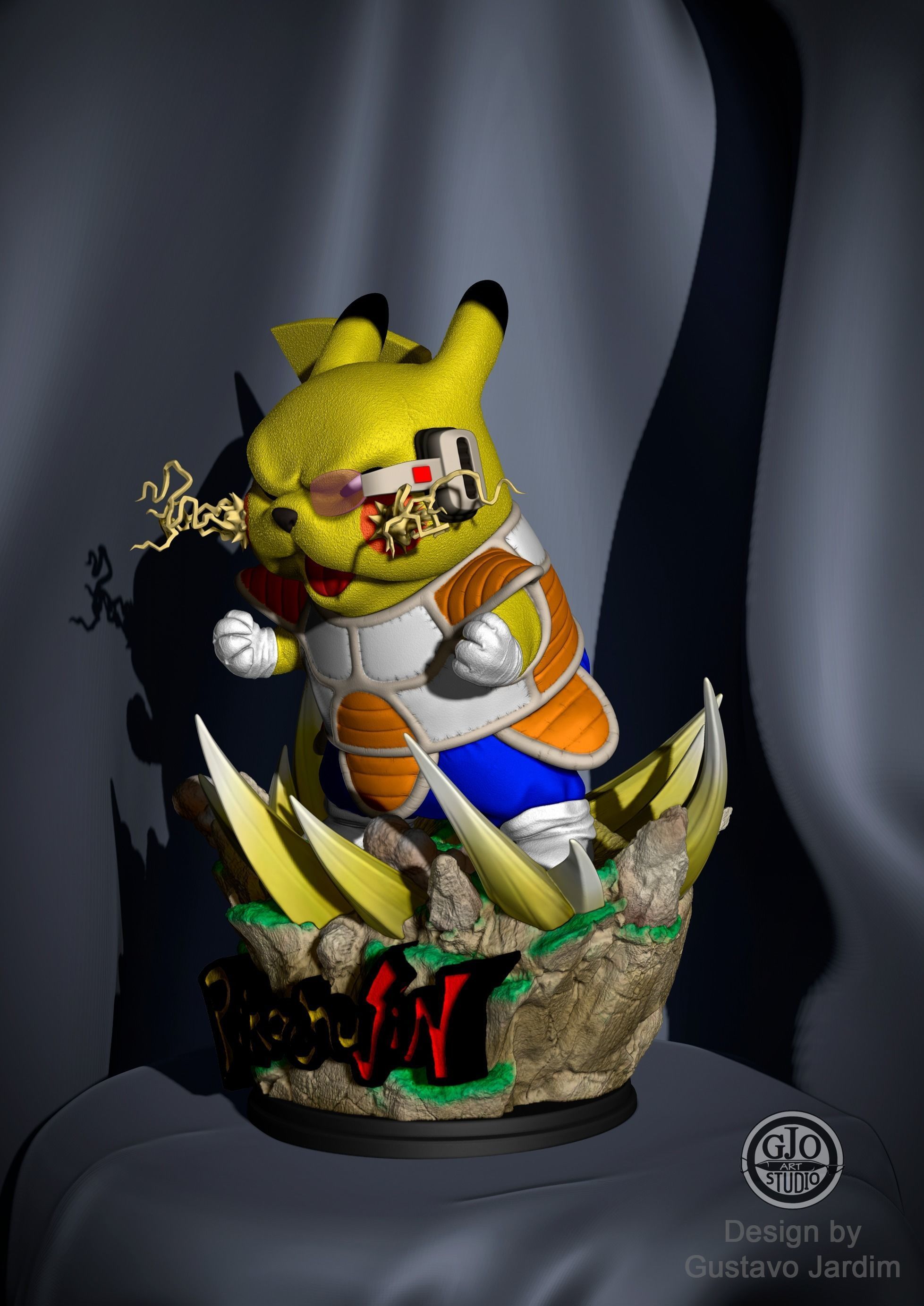Pikachu sayajin dragonball 3D print model_9