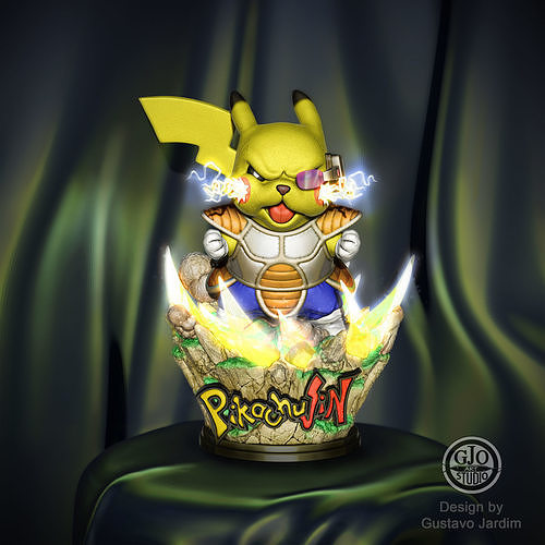 Pikachu sayajin dragonball 3D print model