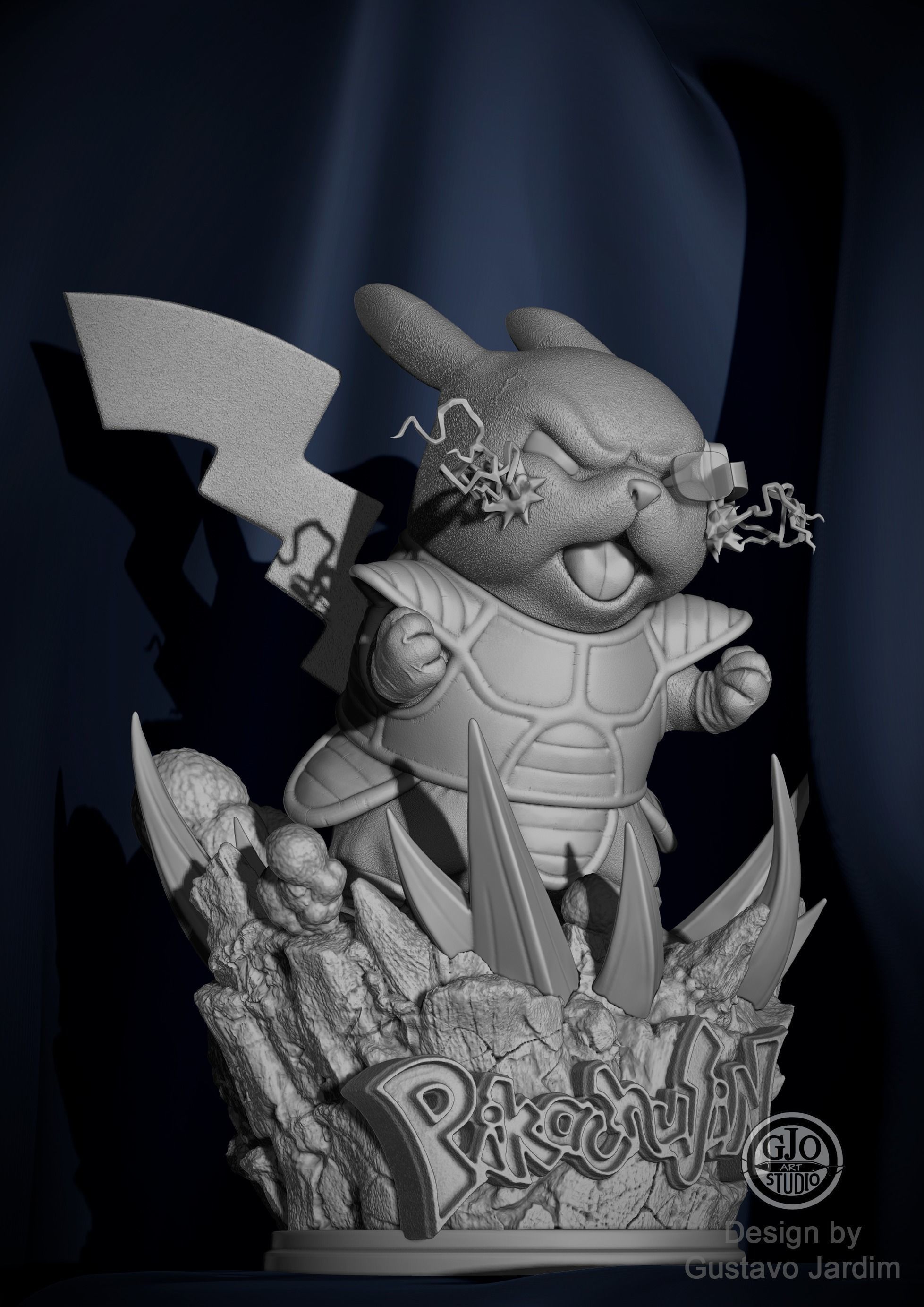 Pikachu sayajin dragonball 3D print model_7