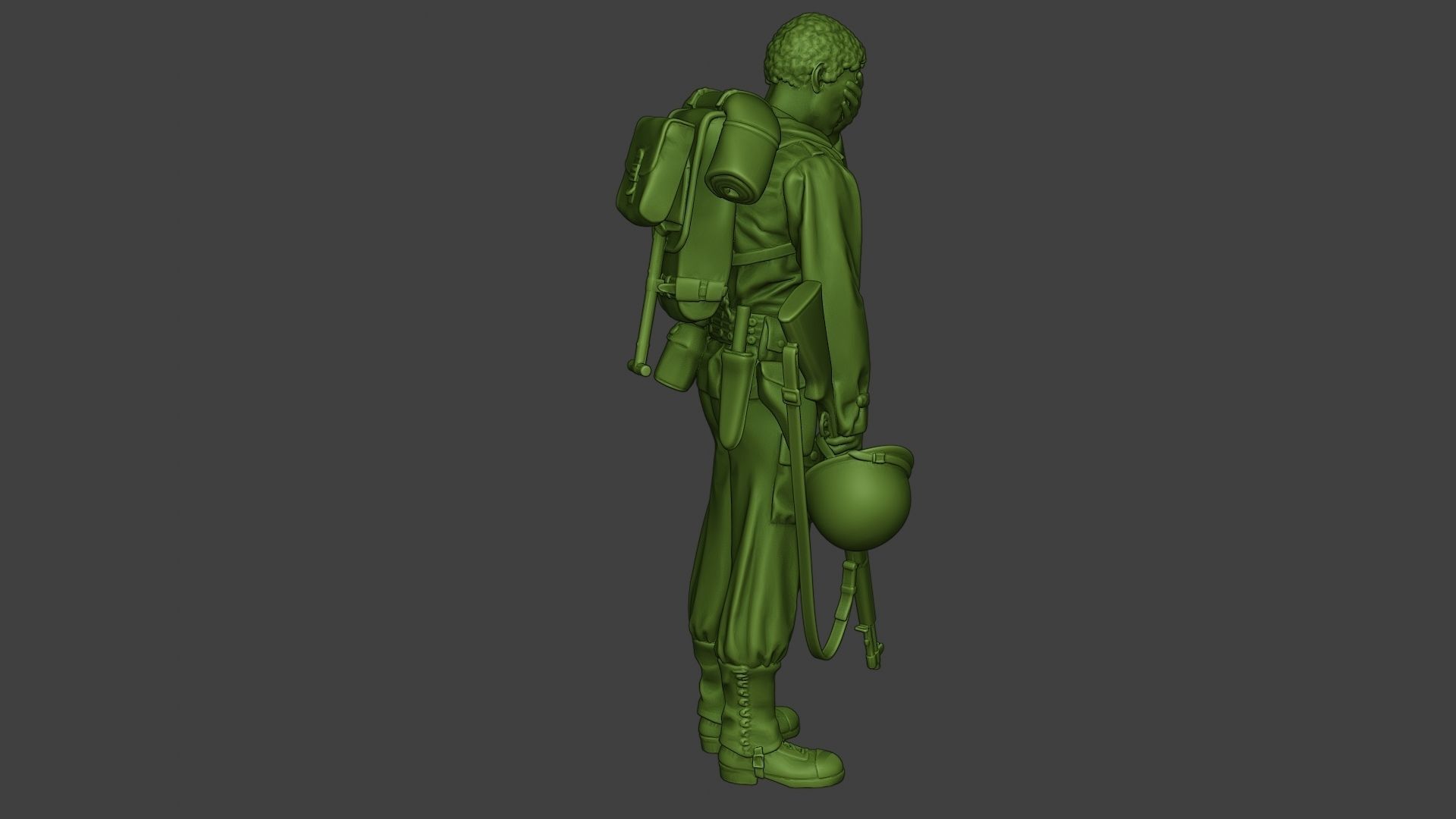 American soldier ww2 Crying A11 3D print model_31
