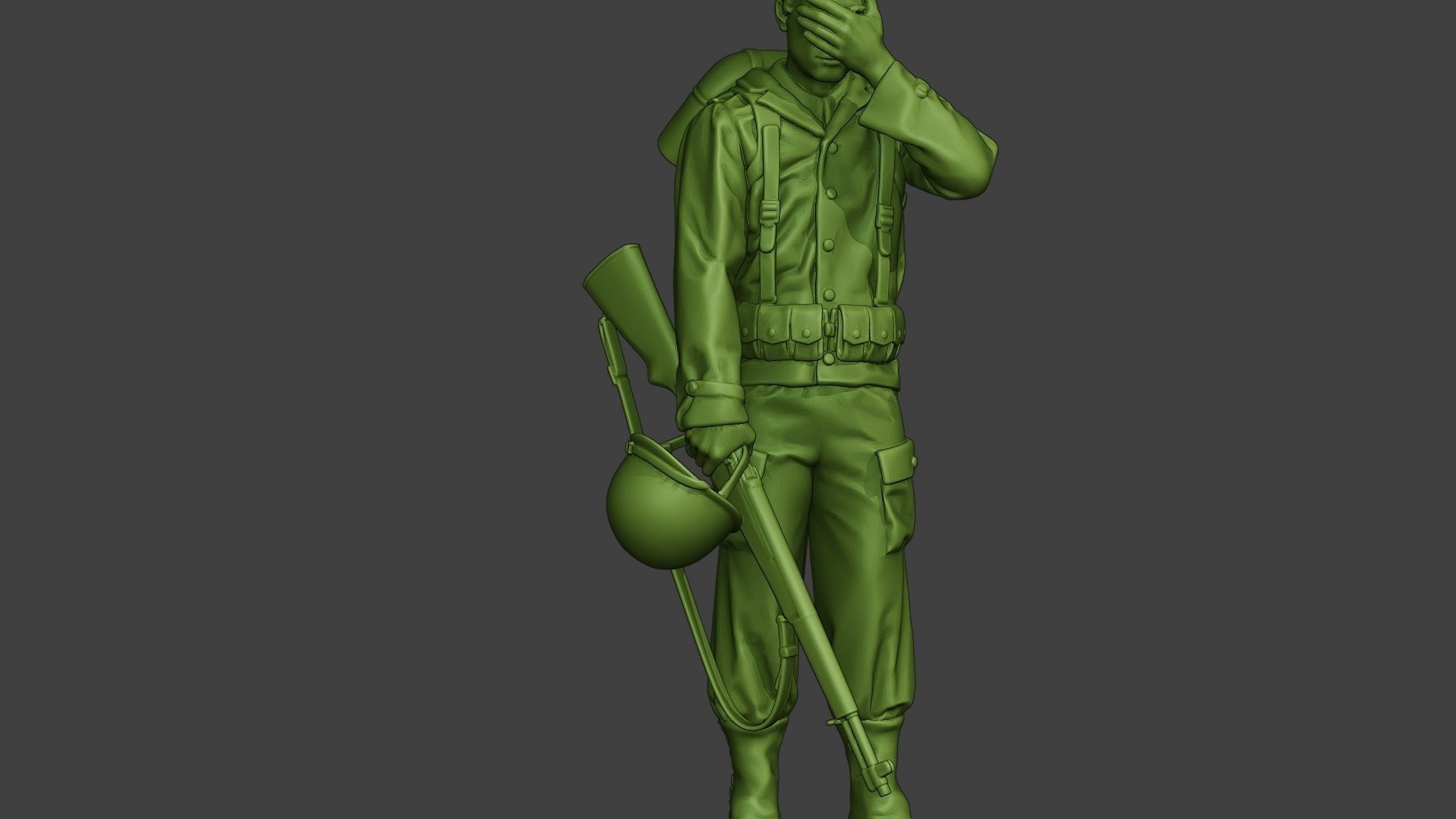 American soldier ww2 Crying A11 3D print model_28